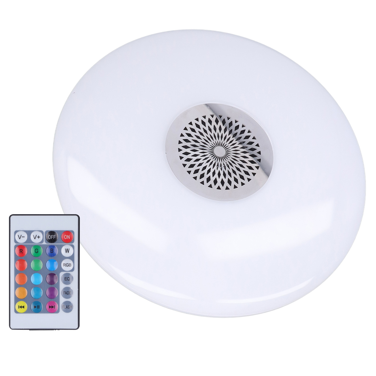 24w E27 Rgb Farbwechsel-musiklampe Mit Fernbedienung, Smart-musiklautsprecher, Deckenleuchte 85–265v