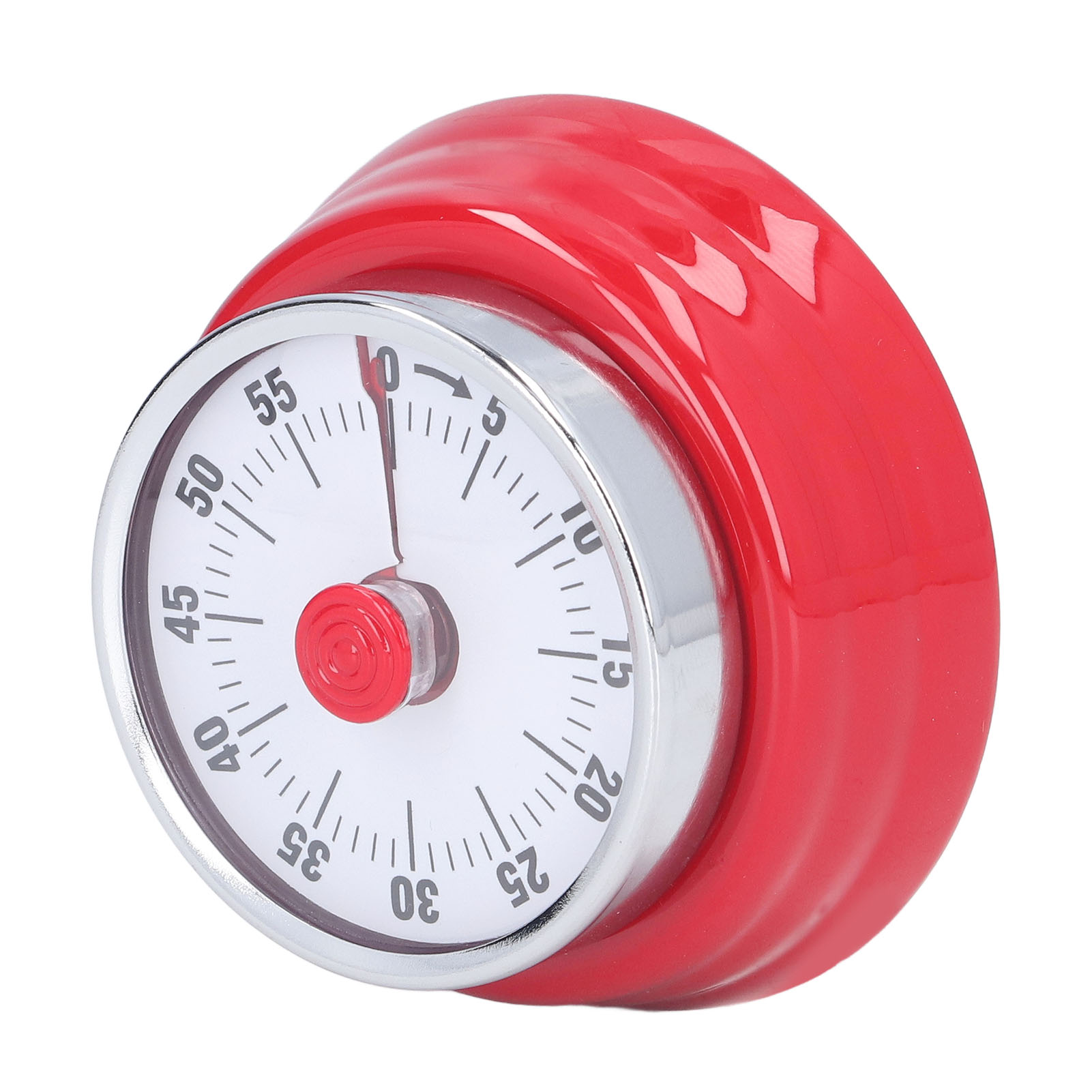 Tragbarer Und Multifunktionaler Magnetischer Küchentimer, 70 Db, Zur Wandmontage, Edelstahl, Klassischer Retro-stil, Rot.