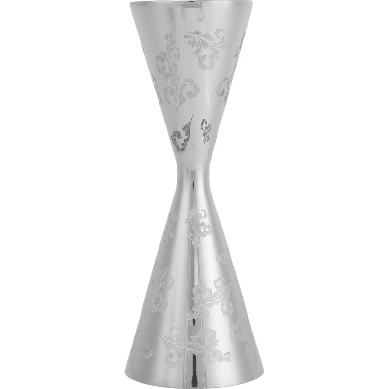 Doppelkopf-cocktail-jigger Aus Edelstahl Mit Streifen Und Blättern, 60 Ml Oder 90 Ml.