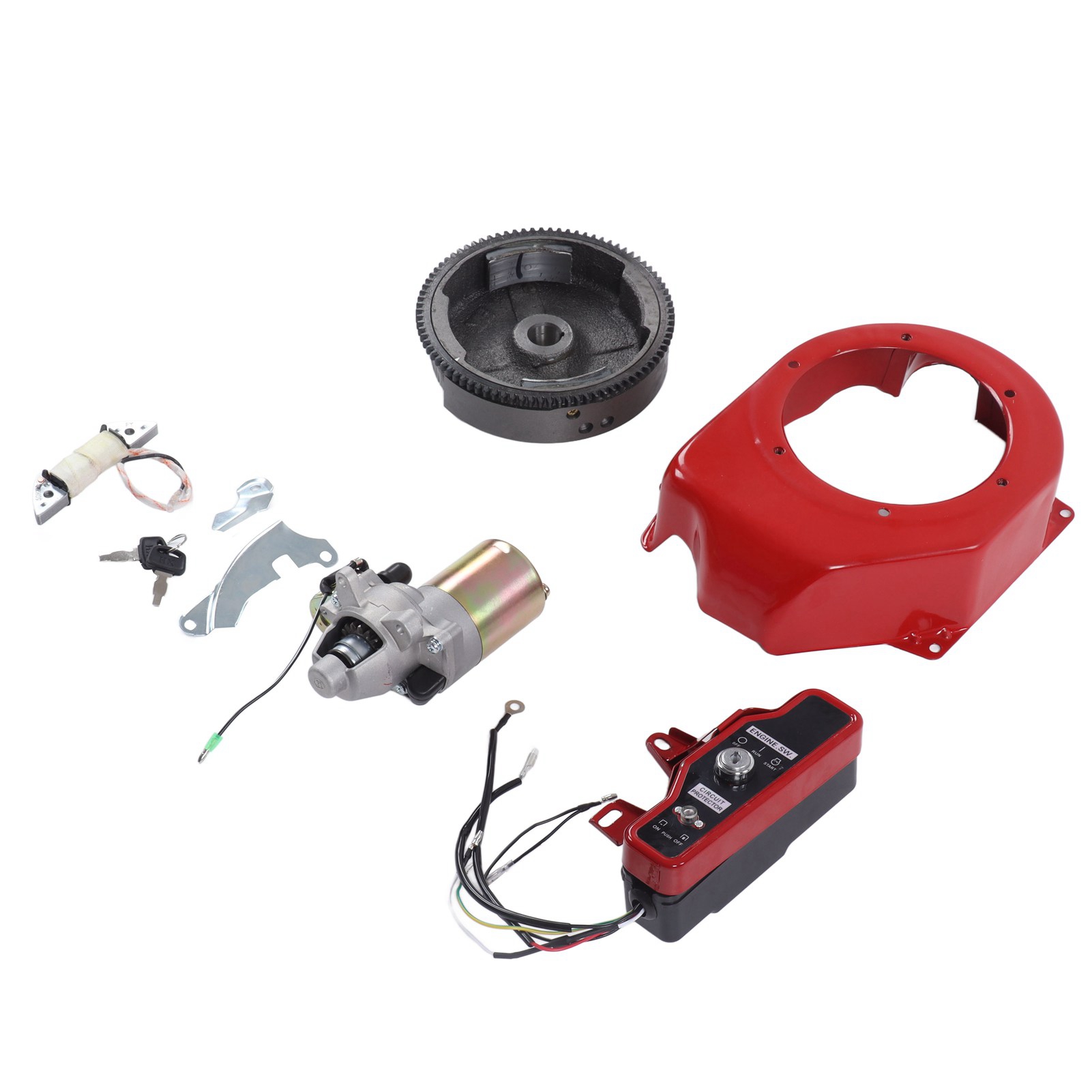 Gx160 2 Kw 3 Kw Elektrostarter-kit Inklusive Schwungradmotor, Großer Elektrischer Abdeckung Und Kompatibel Mit 168f Und 170f Benzin-generatorsätzen.