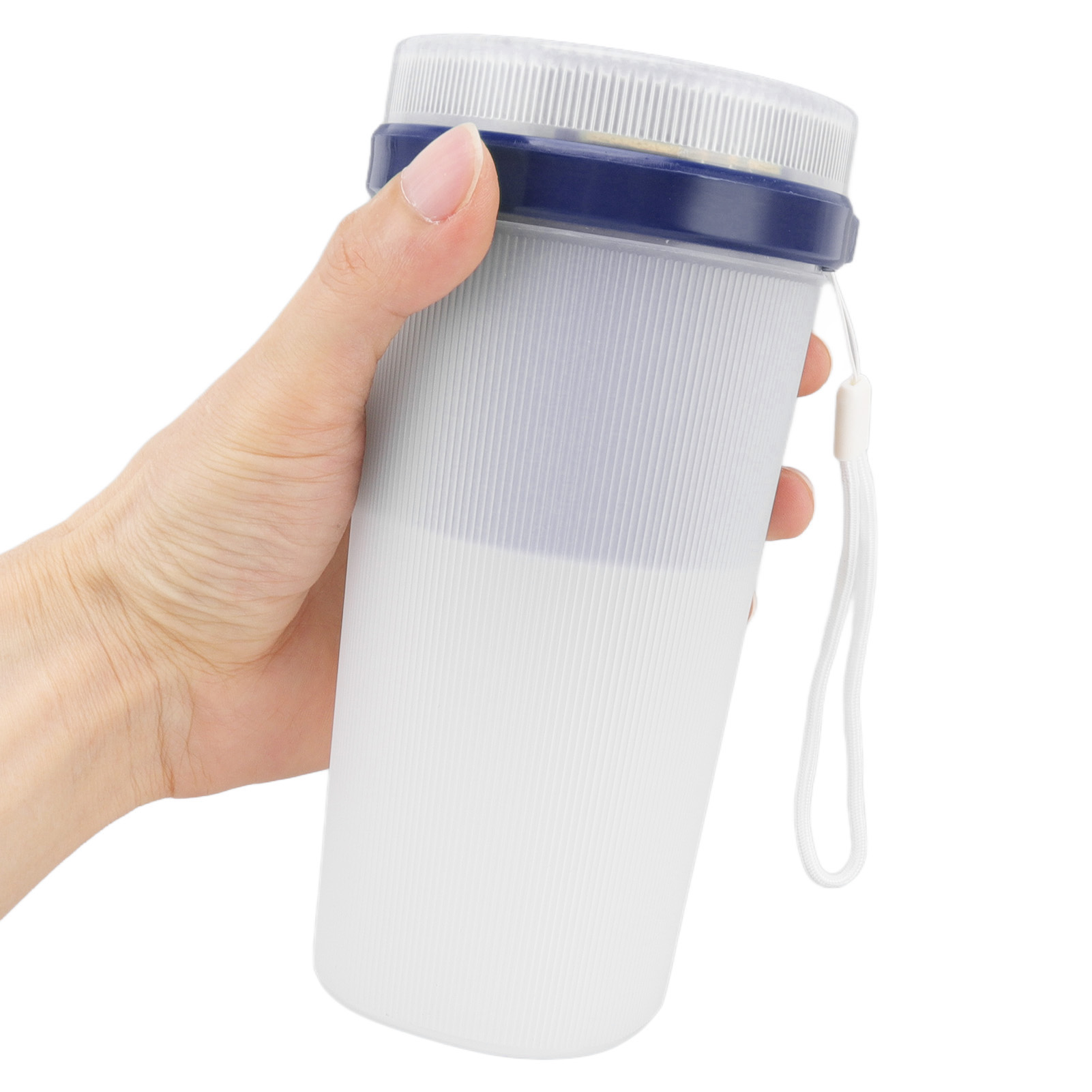 300 Ml Usb-wiederaufladbarer Elektrischer Mixer Mit Sicherheitsbecher, 6-klingen-design, Wasserdicht Und Mit Blauer Lichtanzeige.