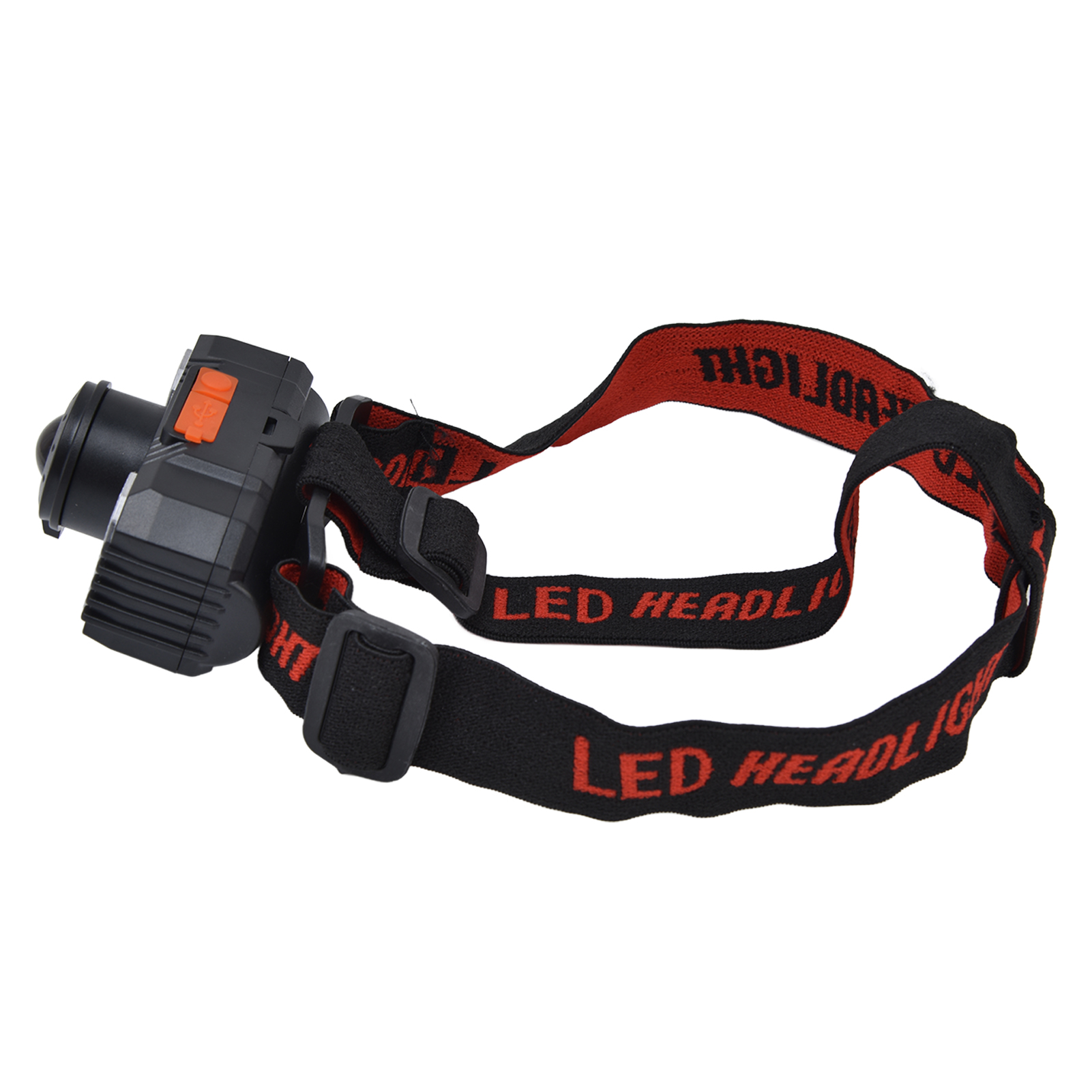 Led-scheinwerfer Mit Usb-ladefunktion, Einstellbarem Zoom, Zwei Lichtquellen, Wasserdicht, Tragbar, Ideal Zum Angeln Und Laufen