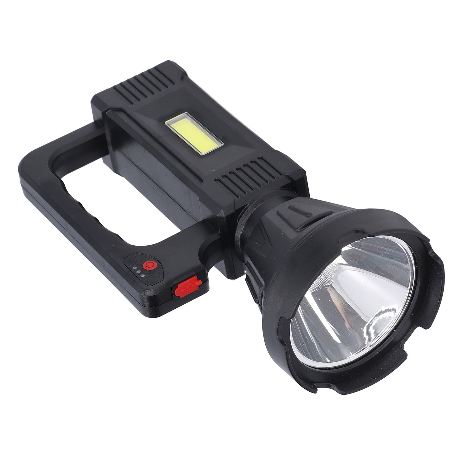Spotlight-taschenlampe Mit Usb-ladefunktion, Zwei Lichtquellen, Intelligenter Akkuanzeige Und Mehreren Geschwindigkeitsmodi