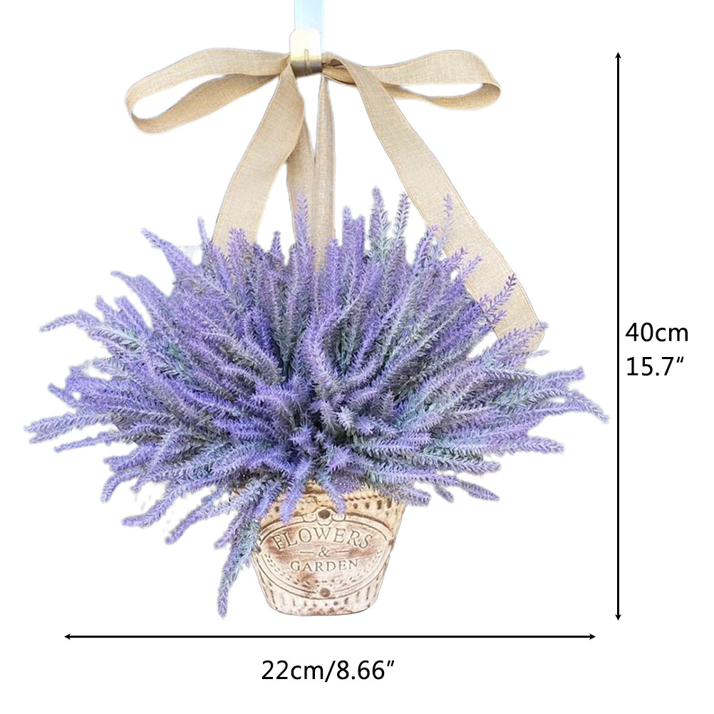 Künstliche Blumen Im Korb Für Die Haustür, Hängender Lavendelkranz, Dekoration Für Drinnen Und Draußen, Für Terrasse, Rasen, Hof Und Garten