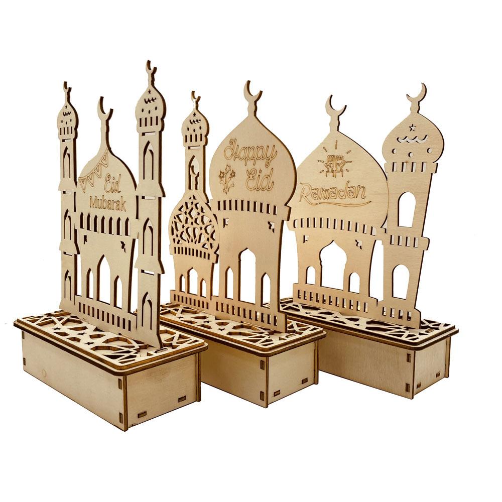 Tragbare Led-holzlampe Für Ramadan-dekoration, Eid- Und Ramadan-nachtlicht, Tischdekoration, Ideal Für Die Eid- Und Ramadan-feierlichkeiten