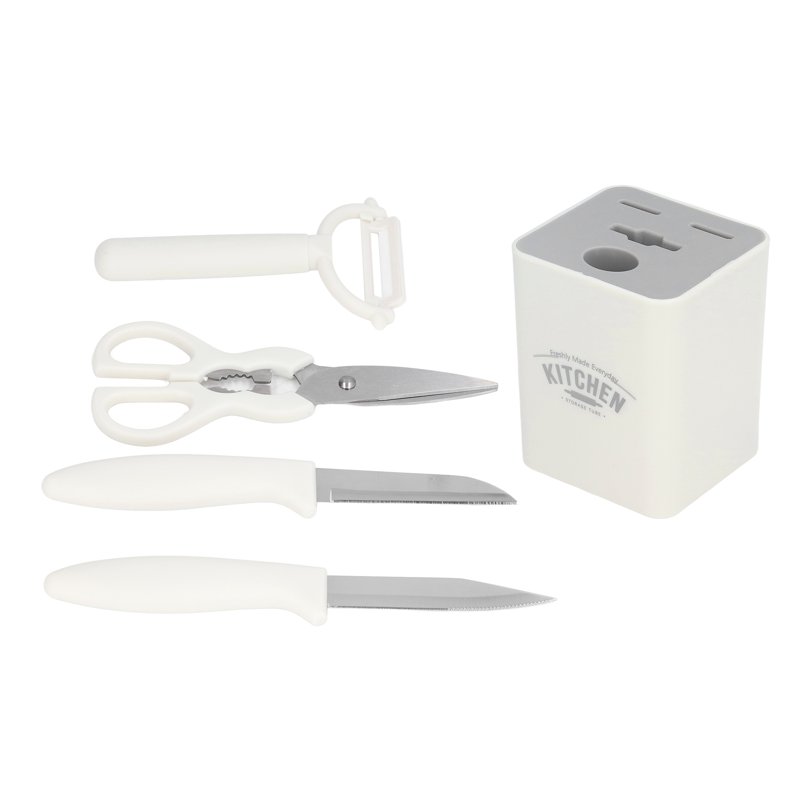 Set Aus 5 Küchenmessern Aus Edelstahl Mit Aufbewahrungsbox, Ideal Für Grillabende, Terrassen Und Picknicks.