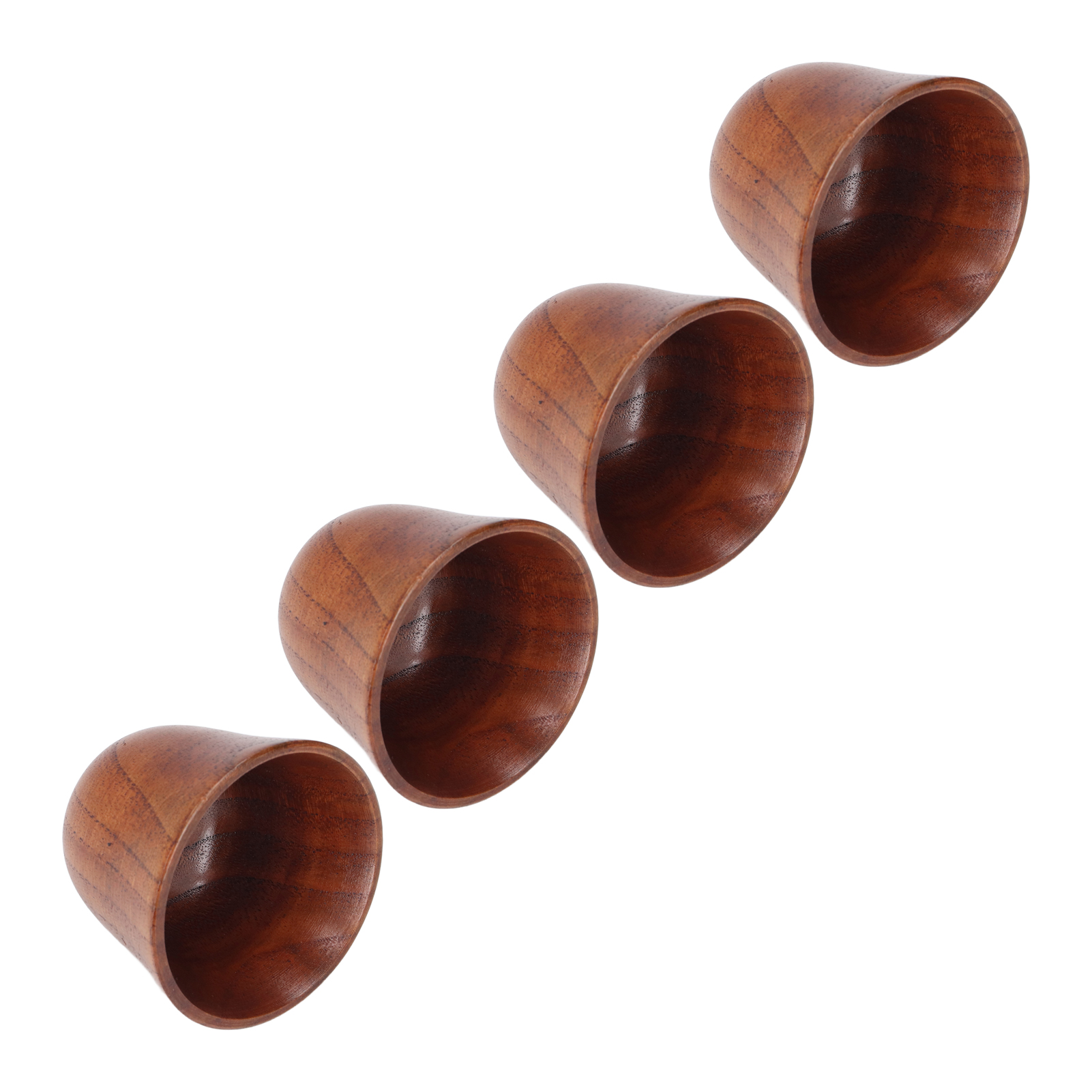 4er-set Holzbecher 75 Ml, Naturholz, Gesund, Sicher, Ungiftig, Retro-stil, Wärmeisolierend
