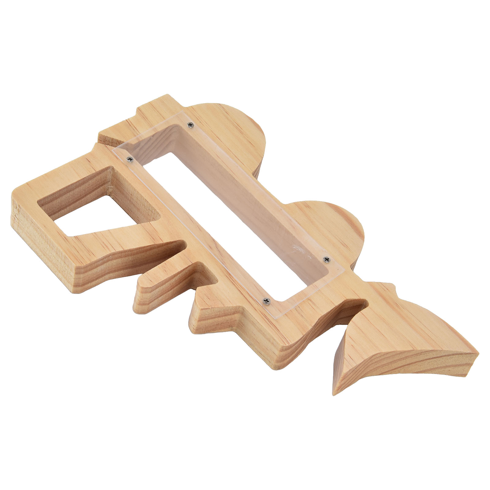 Niedliche Gabelstapler-spardose Aus Transparentem Holz, Hohl, Recycelbar, Zur Dekoration Von Zuhause