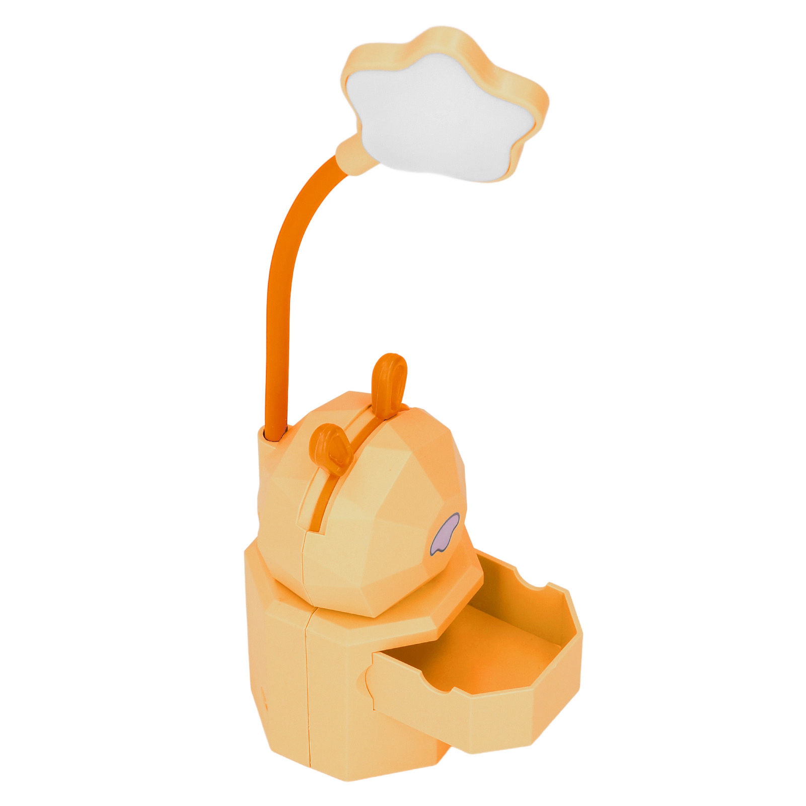 Kinder-leselampe Mit Cartoon-hasenmotiv, Usb-ladefunktion, Drehbarem Schwanenhals, Sicherer Und Robuster Aufbewahrungsbox, Warmweißem Licht, Gelb