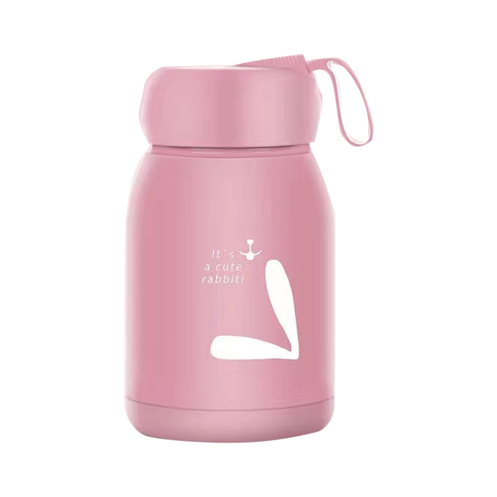 Doppelwandiger Isolierbecher, 330 Ml, Gute Abdichtung, Kleiner Tragbarer Isolierbecher Mit Niedlichen Hasenmotiven, Ideal Für Reisen, Outdoor-sport Und Vieles Mehr, Rosa