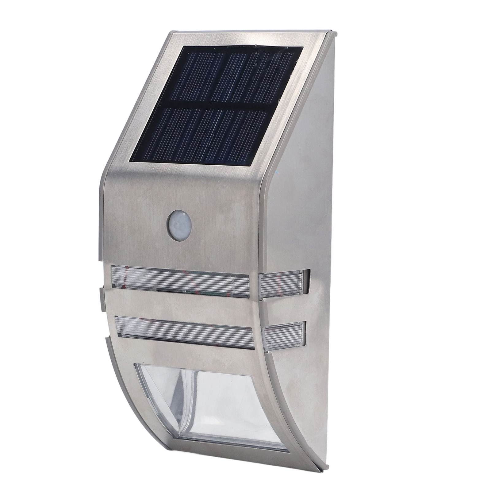 Solar-wandleuchte Mit Pir-bewegungsmelder, Hohe Empfindlichkeit, Weißes Licht, 40 Lm, Edelstahl
