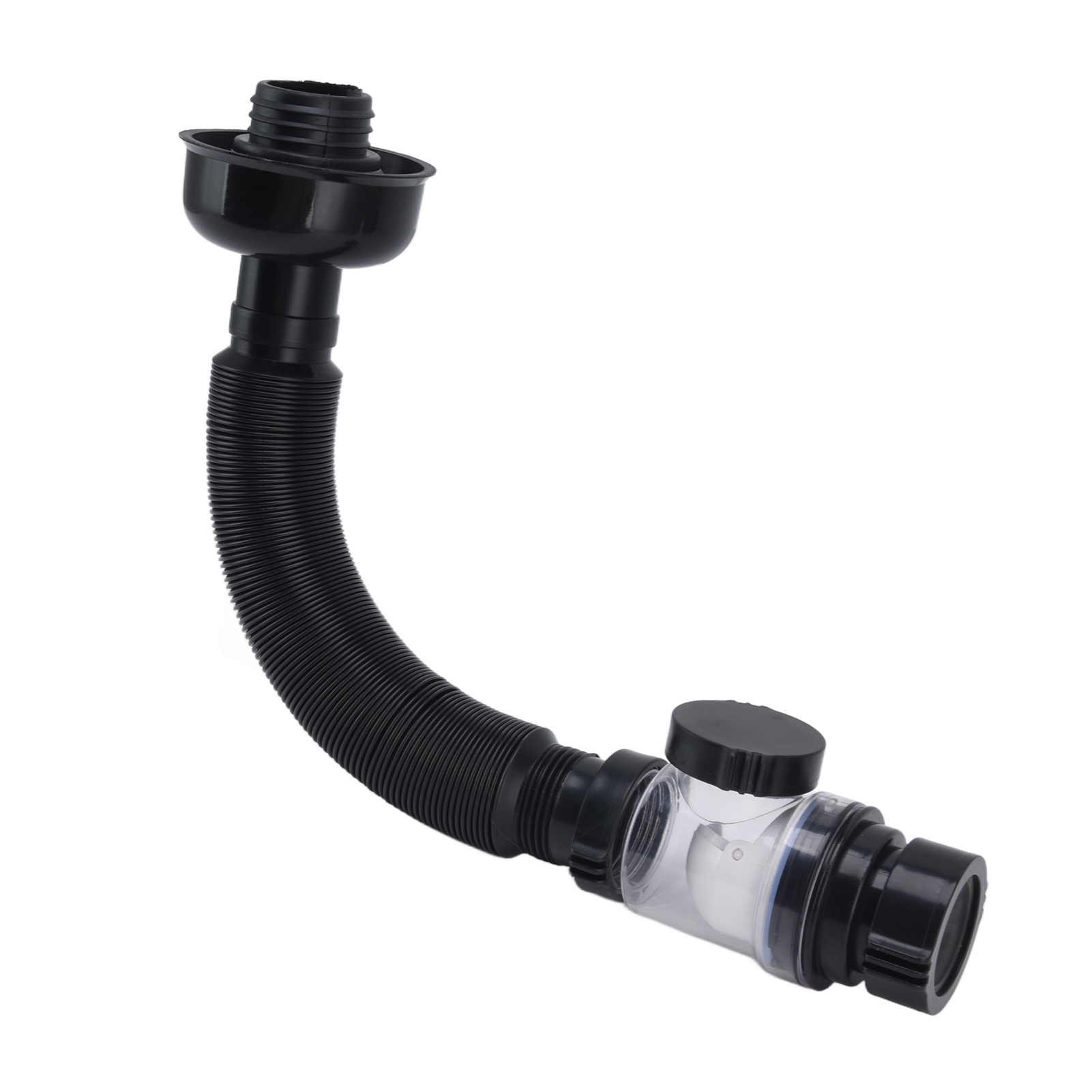 Abflussrohr Für Waschbecken, Flexibler Pvc-wasserschlauch Für Küche Und Bad, Schwarz, Multifunktional