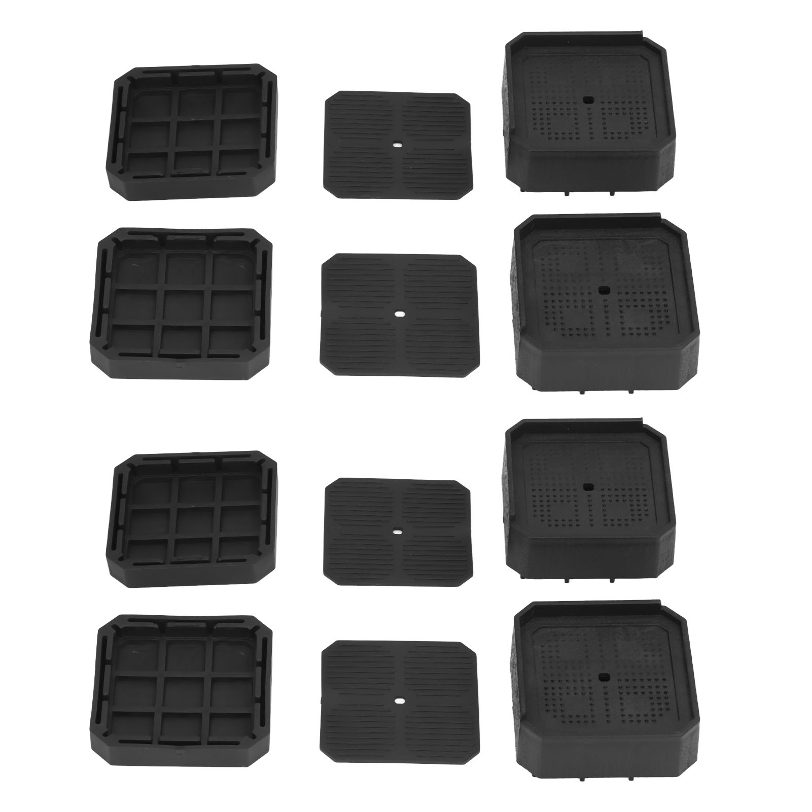Set Aus 8 Halbverdeckten, L-förmigen Bettfüßen, Rutschfest Und Stapelbar, Für Möbel, Tische, Stühle Und Andere Oberflächen, Die Eine Ebene Und Rutschfeste Oberfläche Erfordern.
