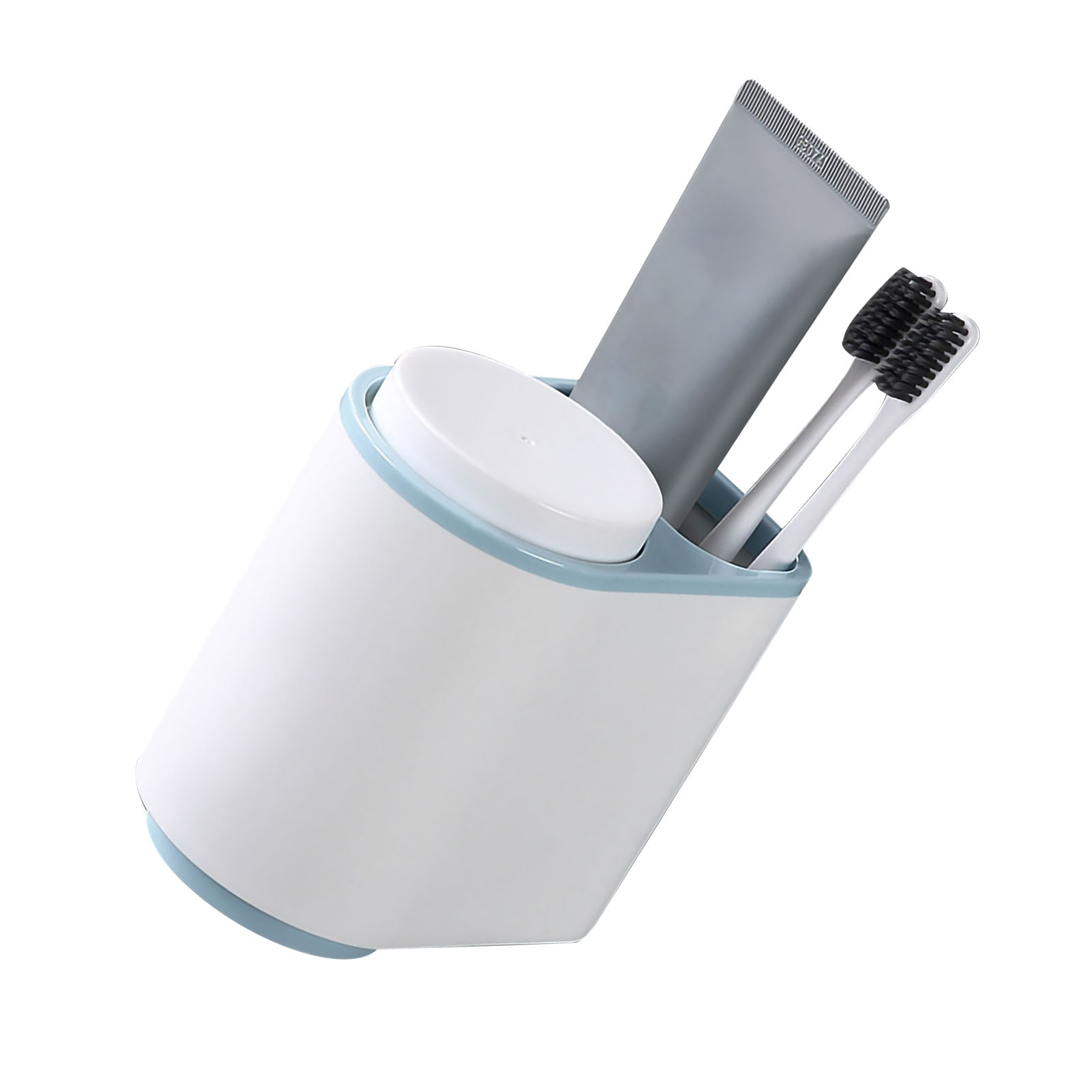 Magnetischer Hängender Zahnbürstenhalter, Adsorptionsmontierter Badezimmerhalter, Blau