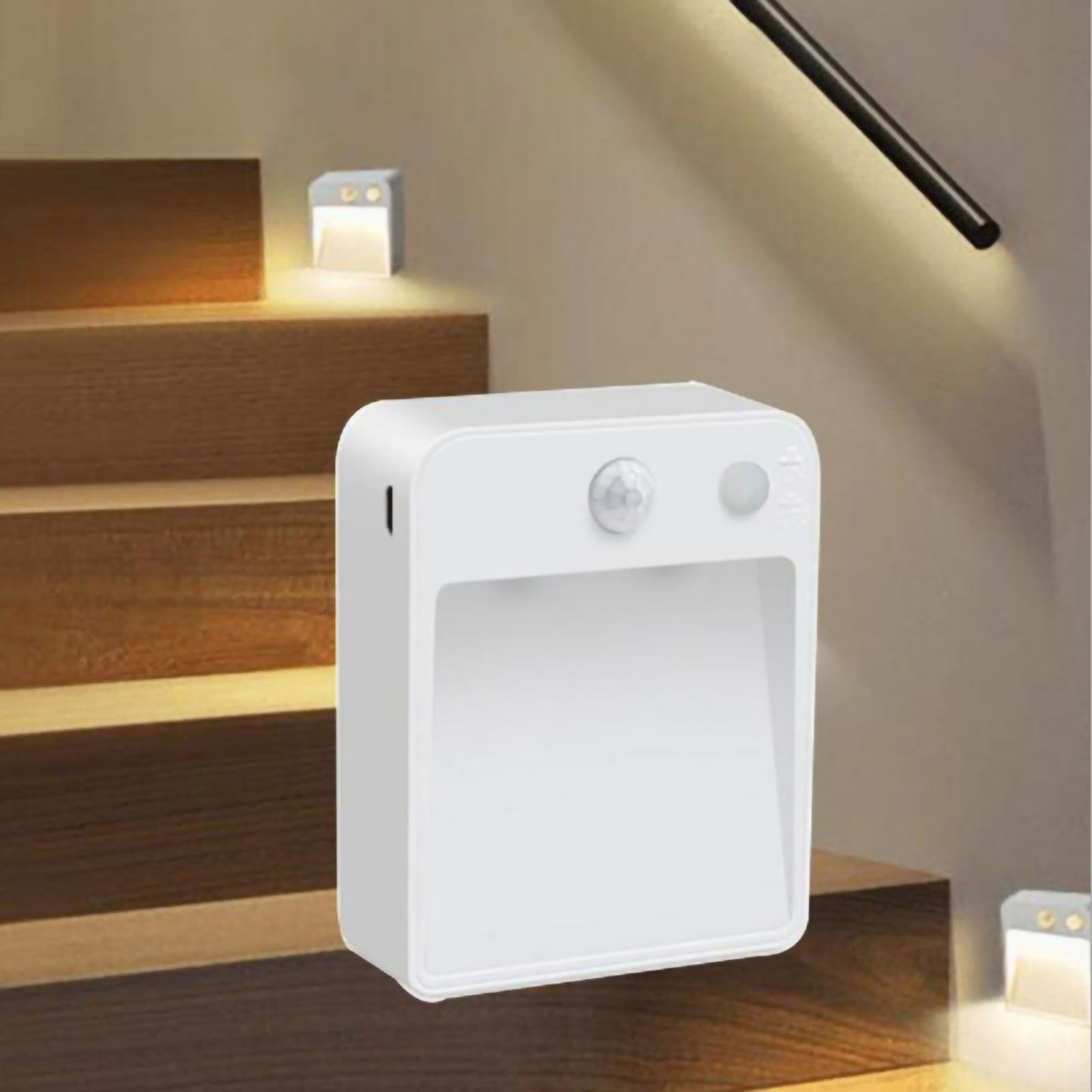 Infrarot-usb-nachtlicht Mit Bewegungsmelder, Batteriebetrieben, 2 Leds, Pc-material, 2 W, Neutralweiß, Ideal Für Flure Und Durchgänge.