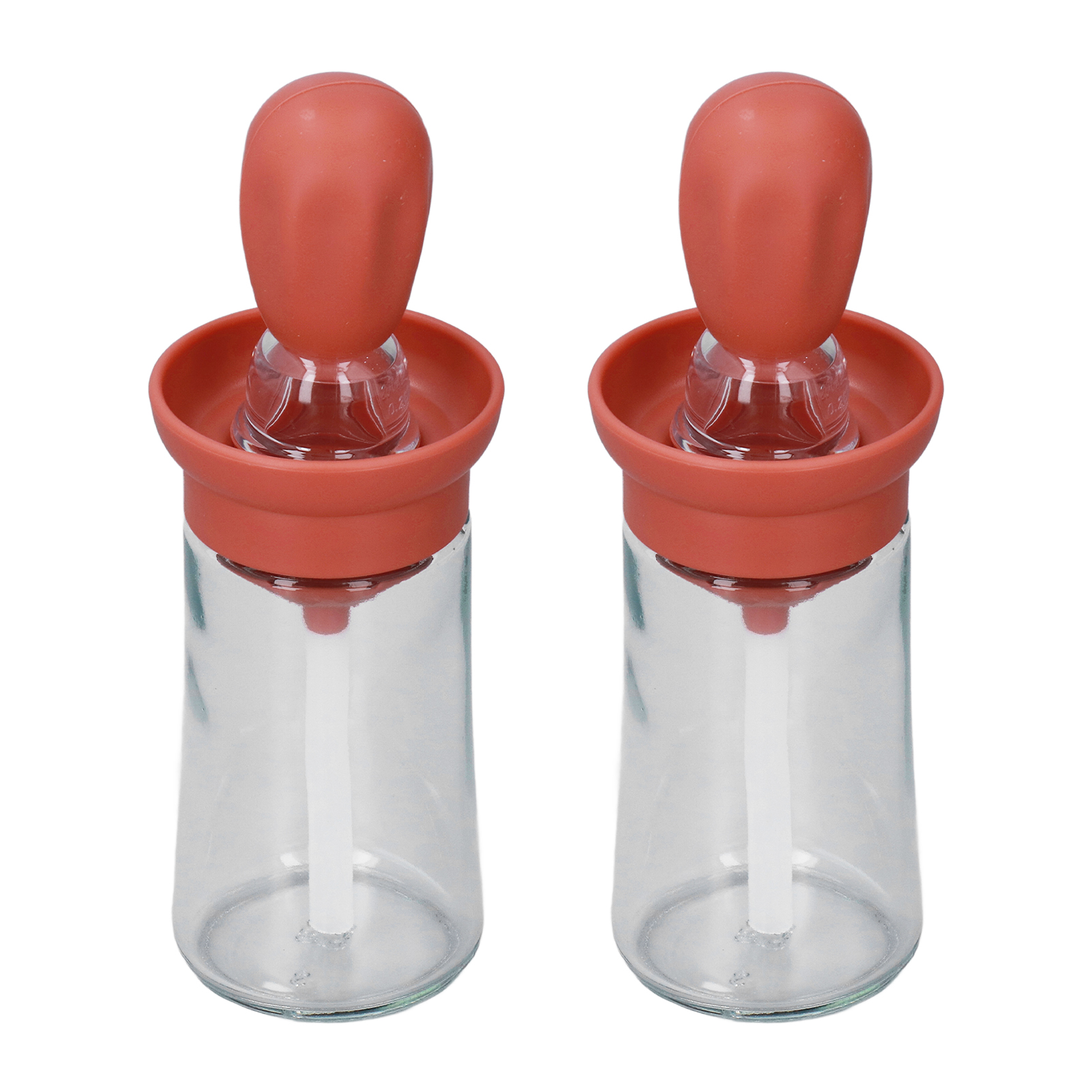 2er-pack Ölbehälter Mit Silikonpinsel, Ölspenderflasche Für Küche, Grillen, Backen, Kochen, Rot