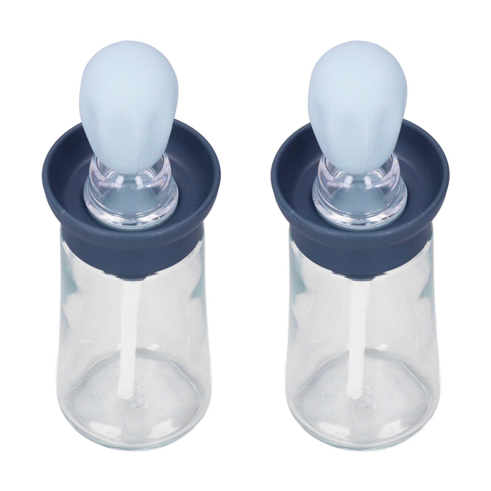 2er-pack Ölbehälter Mit Silikonpinsel, Ölspenderflasche Für Küche, Grillen, Backen, Kochen, Blau