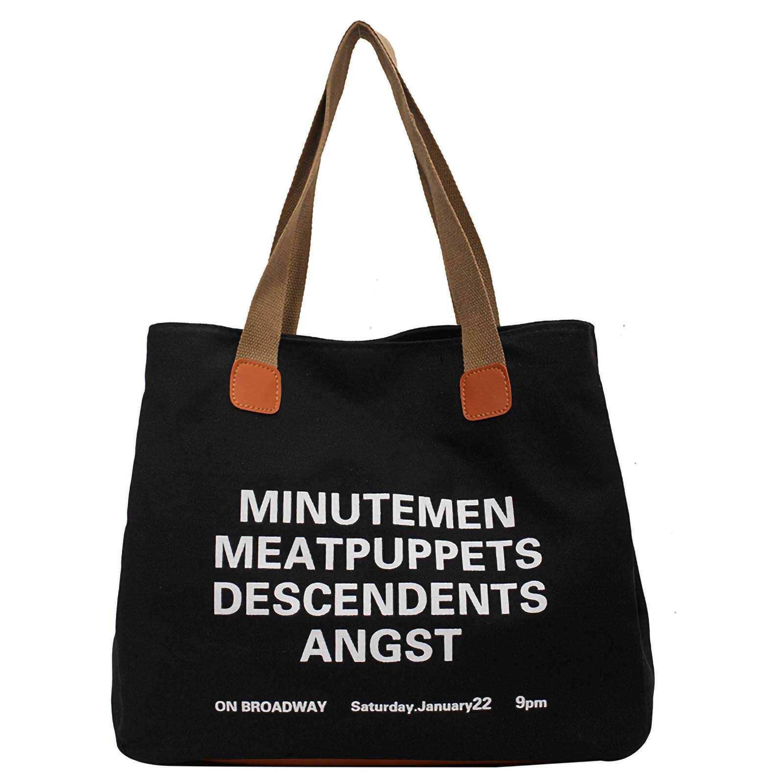 Einfache, Lässige Und Elegante Tragetasche Aus Canvas, Großes Fassungsvermögen, Mit Henkel, Für Damen Und Herren, Schwarz.