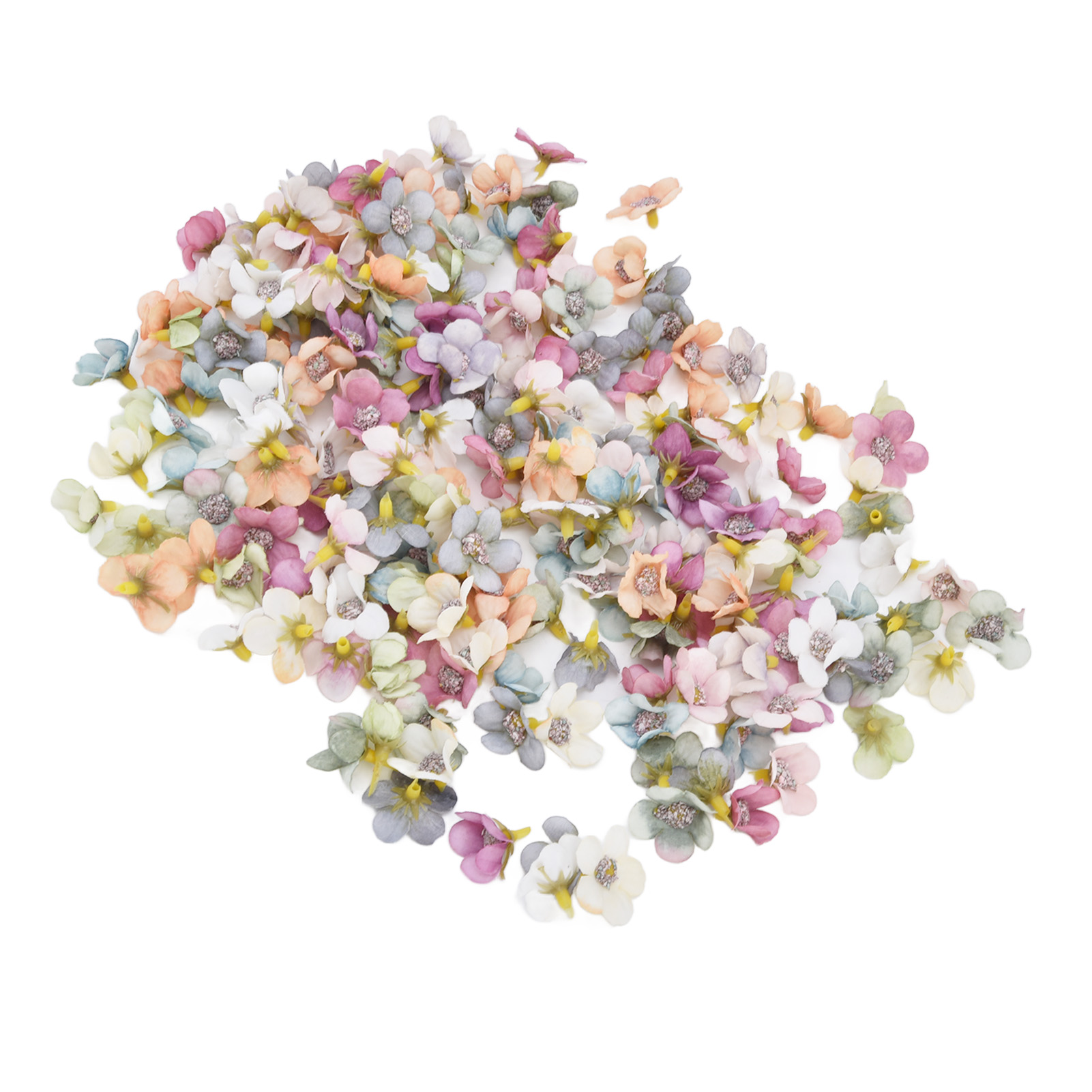 200 Stück Kleine Stoffblumenköpfe (2,5 Cm) Zum Selberbasteln Für Hochzeiten, Geburtstage Und Taufen