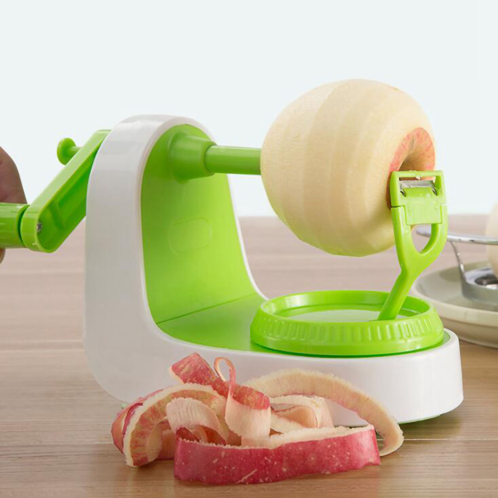 Apfelschäler Mit 360° Drehbarer Klinge, Multifunktionaler Manueller Obstschäler Mit Saugnapf (1 Stück)