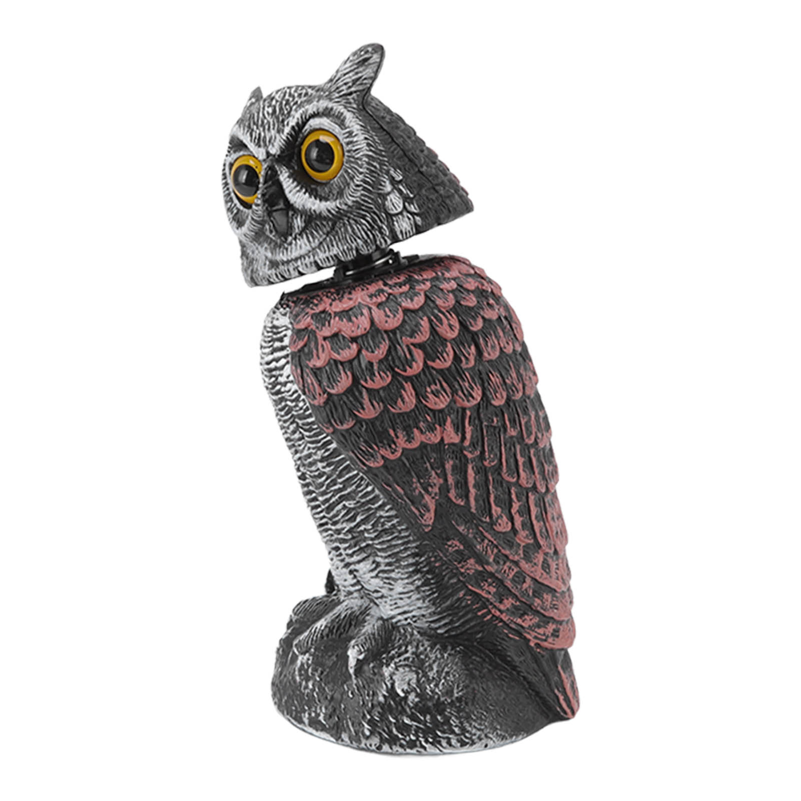 Gestreifte Eulenattrappe Aus Kunststoff, Klein, Schüttelbar, Wasserdicht, Realistische Form, Vogelscheuche Für Gärten Und Rasenflächen Im Freien