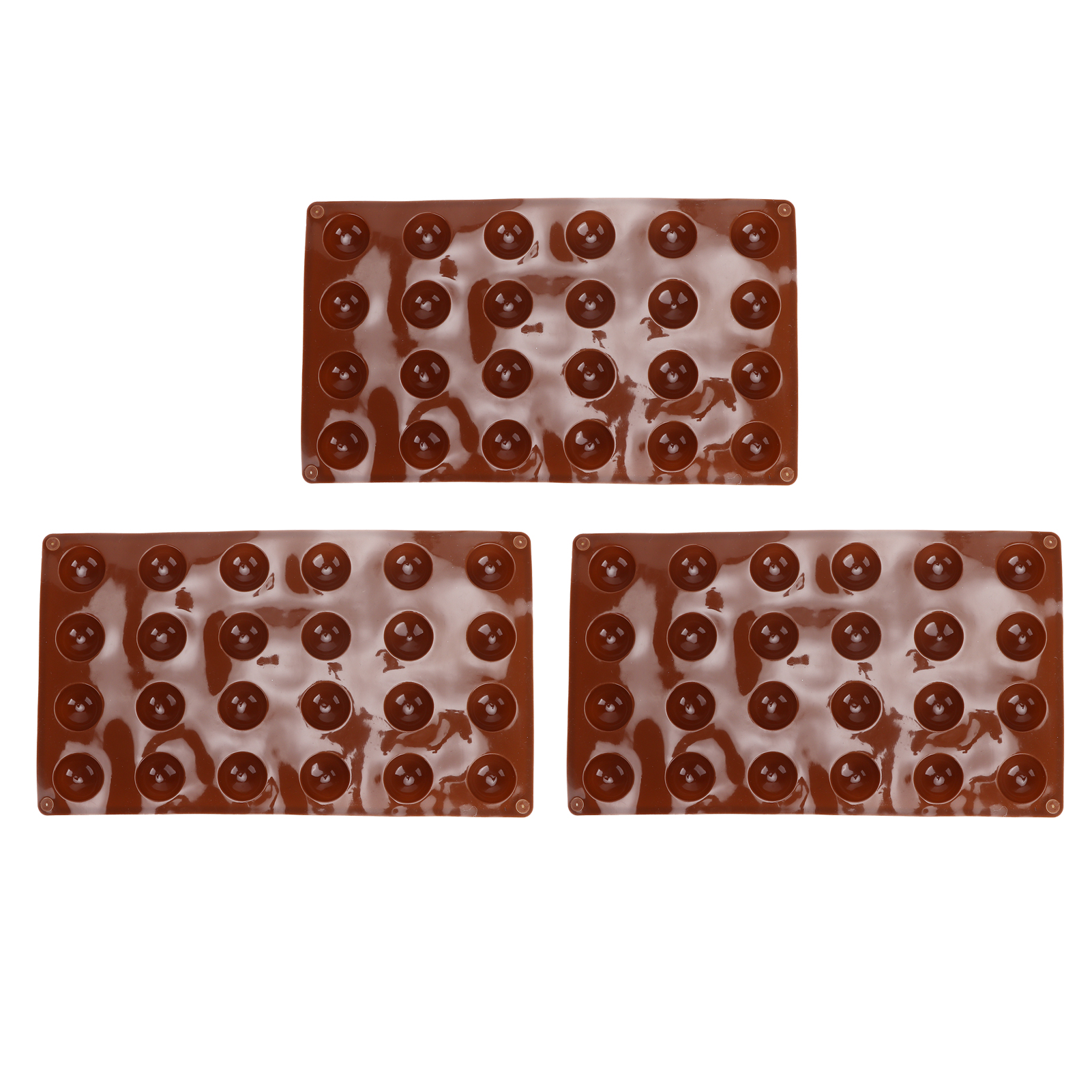 3-teilige Silikonform, 24 Mulden, Weiche Halbkugel-backform Für Schokolade, Gelee, Mousse, Seife