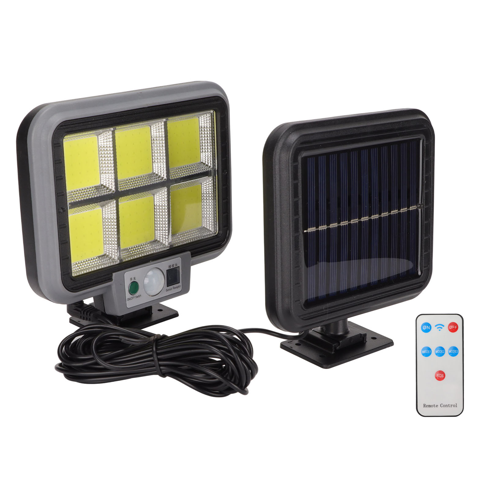 Wasserdichte Solar-wandleuchte Mit Bewegungsmelder Und 150 Cob-leds Für Veranda, Hof Und Garage