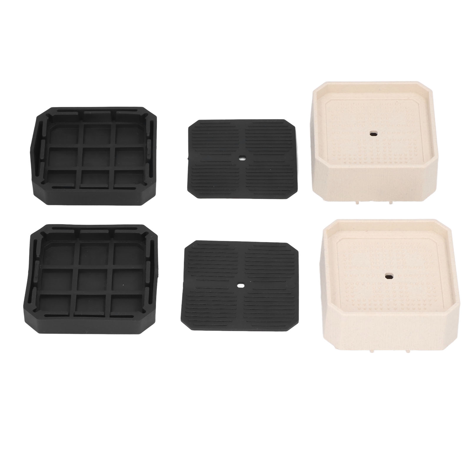 Set Aus 8 Vollständig Ummantelten, Stoßfesten Und Stapelbaren Bettfüßen Für Möbel, Kühlschrank, Waschmaschine, Tische Und Stühle.