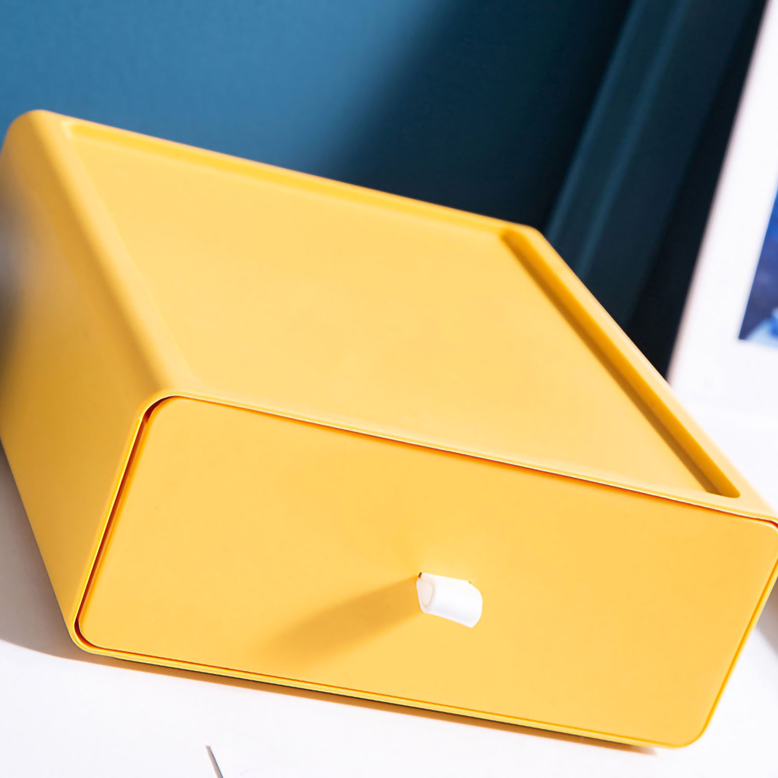 Robuste, Stapelbare Aufbewahrungsbox Im Schubladenstil Für Büromaterialien (gelb)