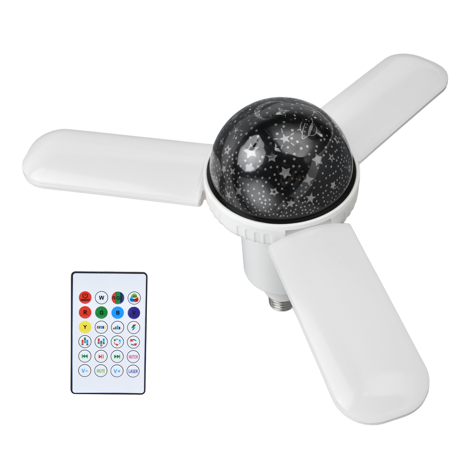 Kabelloser Led-lautsprecher Mit Rgbw-farbwechsel, Fernbedienung Und E27-schraubfassung (85–265 V)