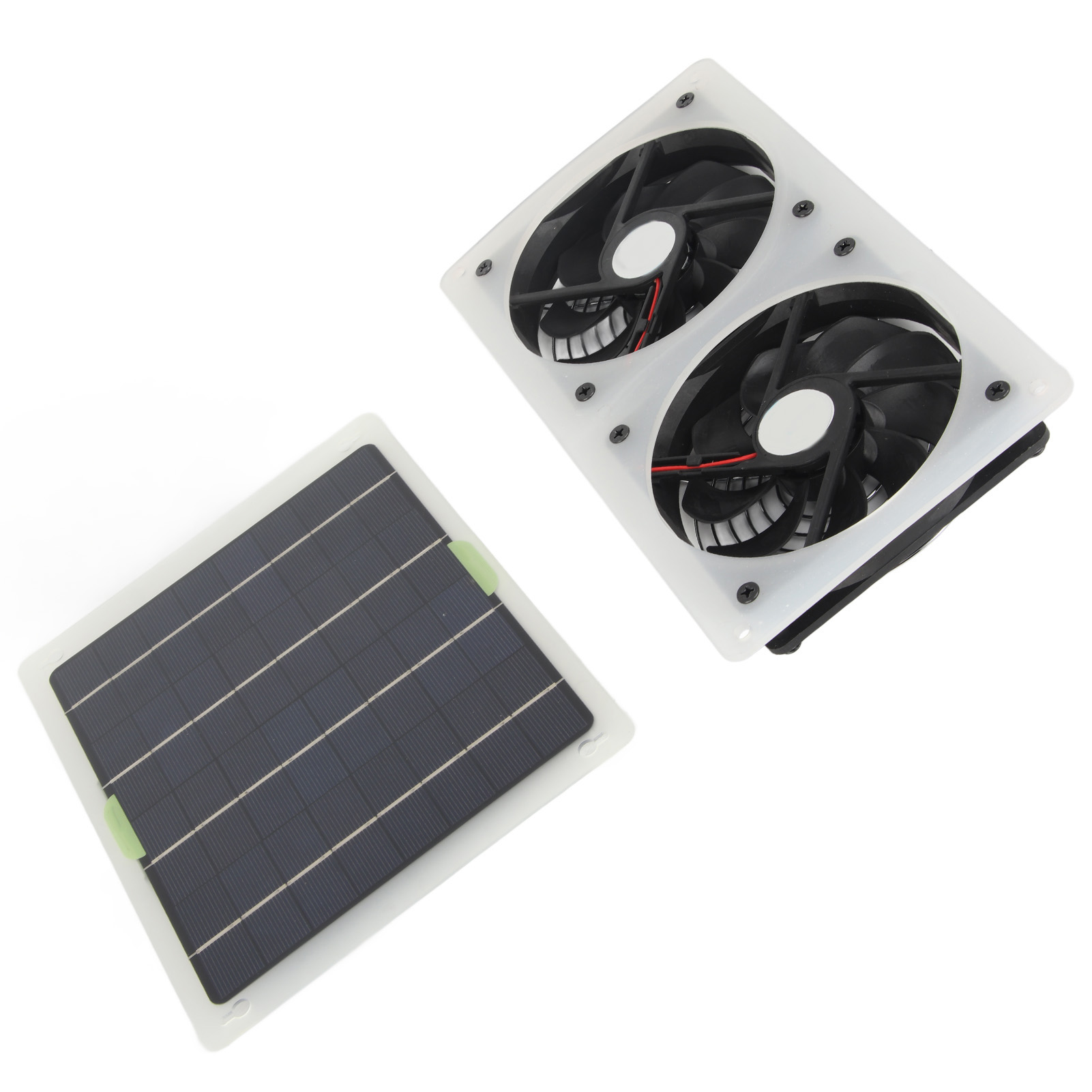 Solarpanel-lüfterset 100w 12v Wasserdichter Tragbarer Doppelabluftventilator Mit Solarpanel Für Heimgewächshaus