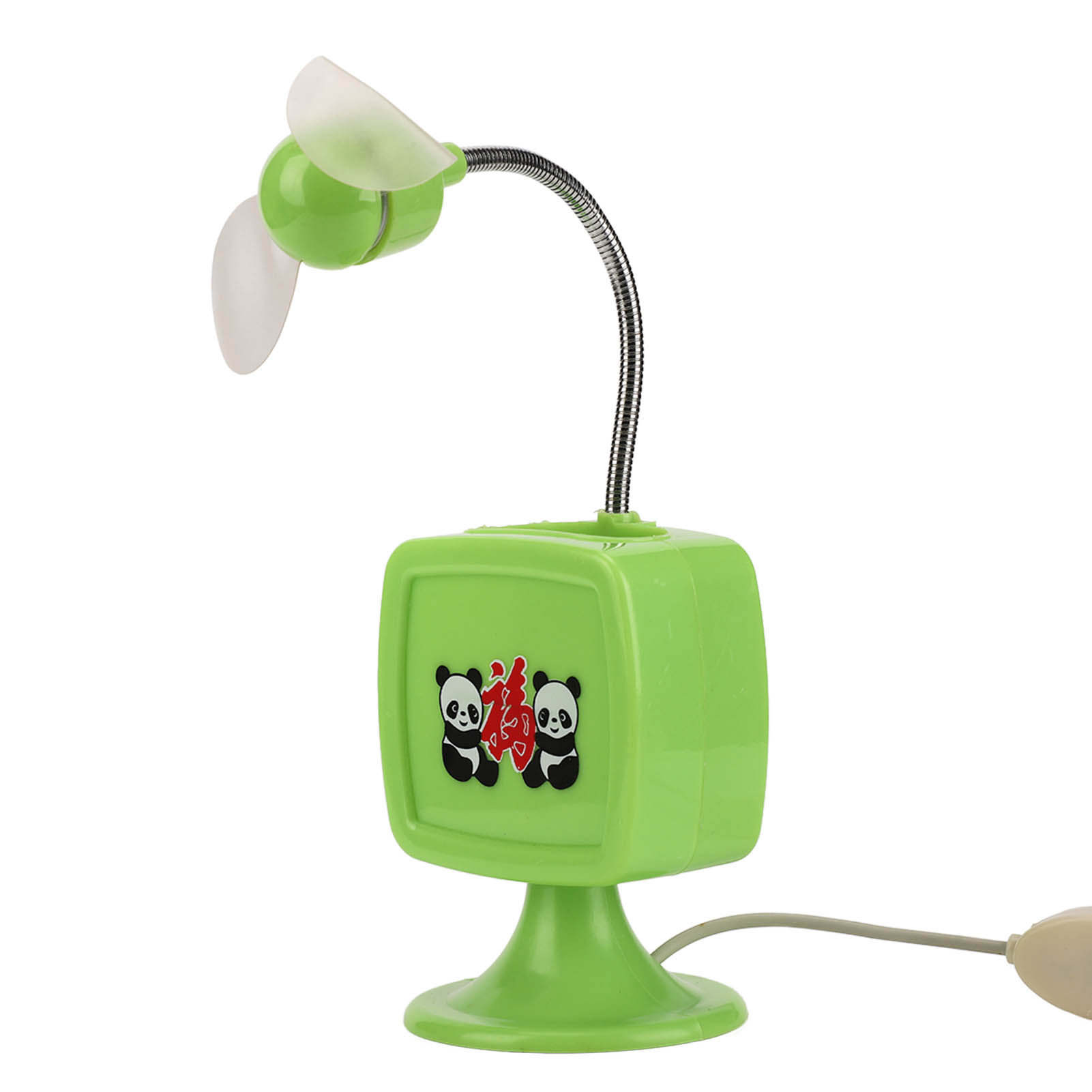 2-in-1 Faltbarer Tischventilator, Usb-betrieben, Grün, Niedlich, Klein, Aus Abs, 5 V, Tragbar, Für Büro Und Zuhause