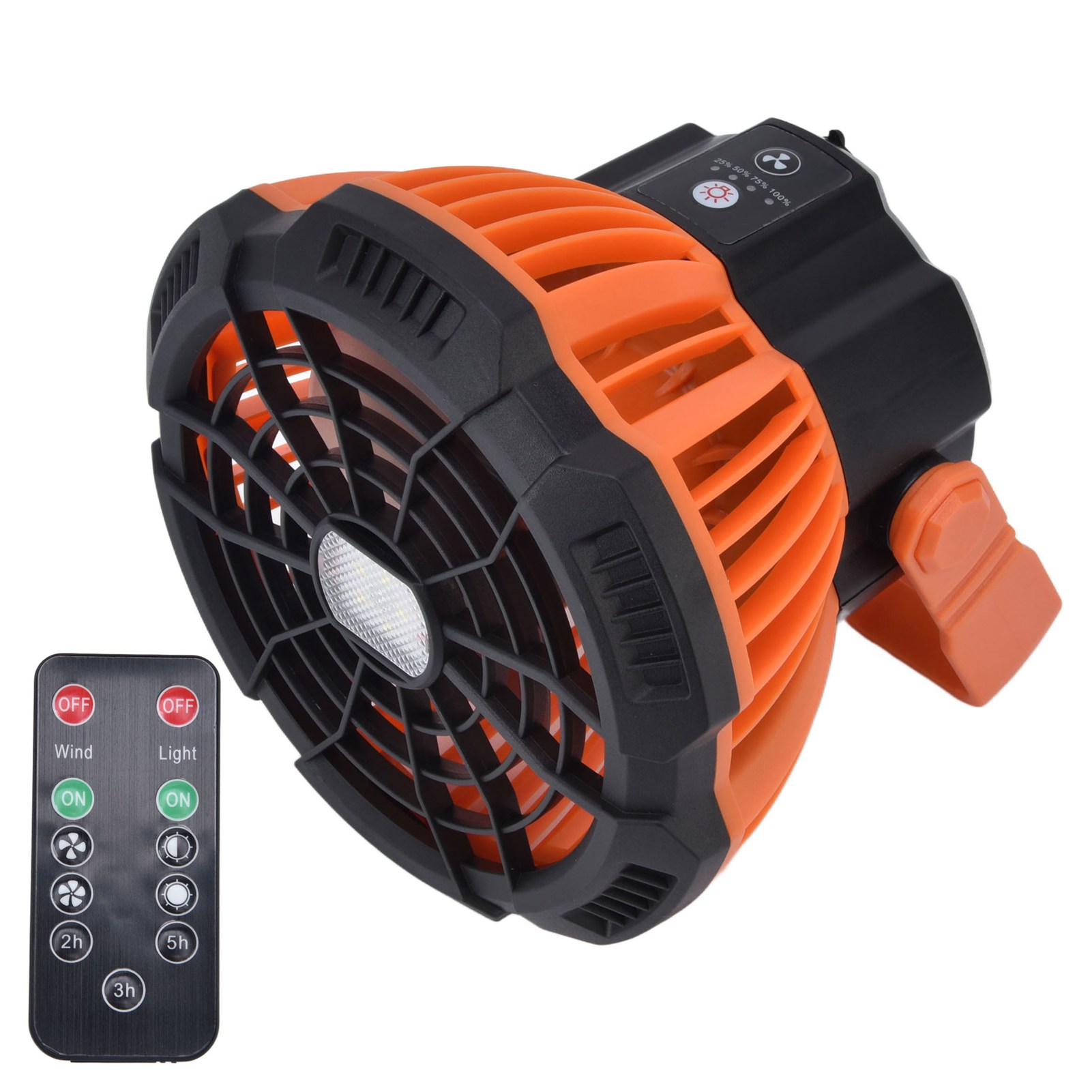 Campingventilator Mit Licht, Leise, Usb-ladefunktion, 180°-drehung, Tragbarer Haken, 5 Leds – Ideal Für Zelt Und Outdoor-aktivitäten.