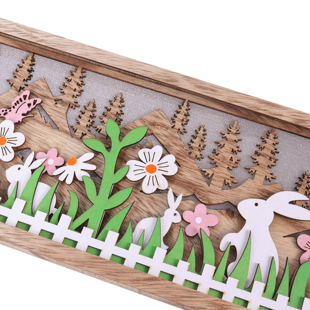 Osterhasen-modell Aus Holz Mit Leuchtender Led-lampe – Osterdekoration Für Zuhause