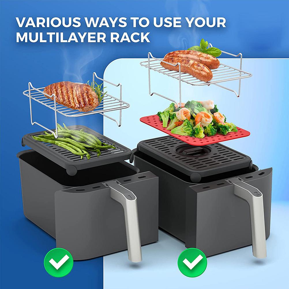 Airfryer-rost Für Doppel-airfryer, Edelstahl-lebensmittel-dörrgerät-rost, Toastrost, Grill-airfryer-zubehör
