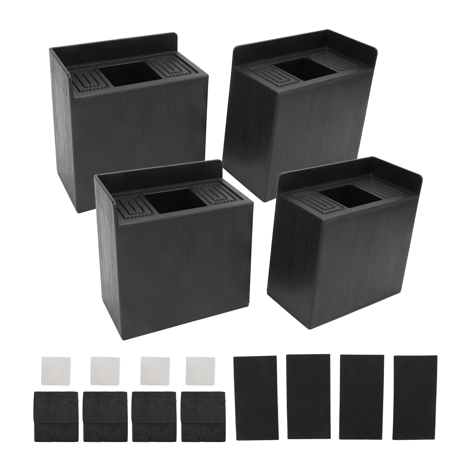 Set Aus 4 Rechteckigen Antivibrationspads In L-form, 10 Cm (4 Zoll), Für Bettfüße, Kompatibel Mit Waschmaschinen, Sofas Und Möbeln.