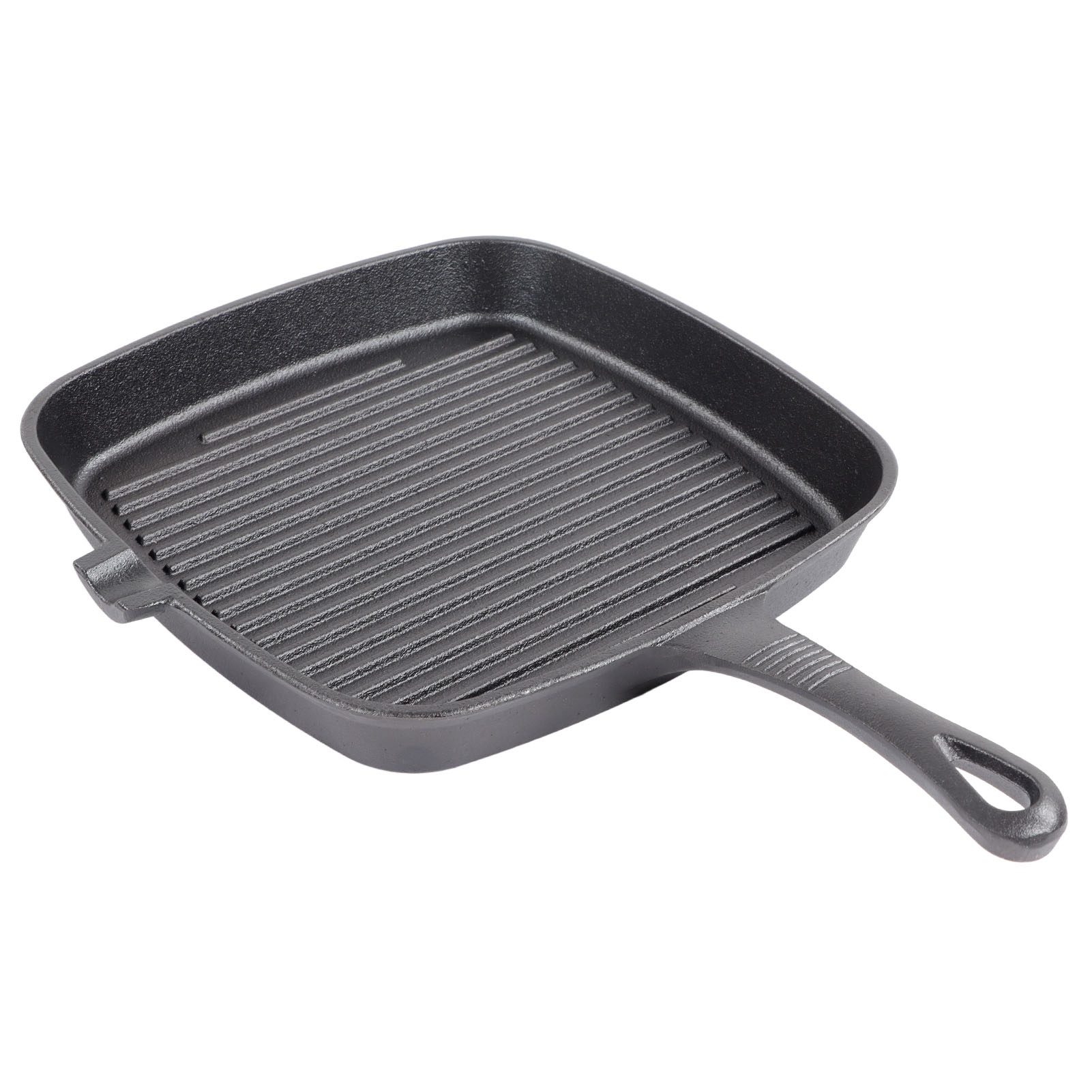 Quadratische Grillpfanne Aus Gusseisen, Ergonomisches Design, Langer Griff Und Praktischer Ausgießer, Ideal Für Zuhause, Camping Und Restaurants. Perfekt Für Zuhause, Camping Und Outdoor-aktivitäten.