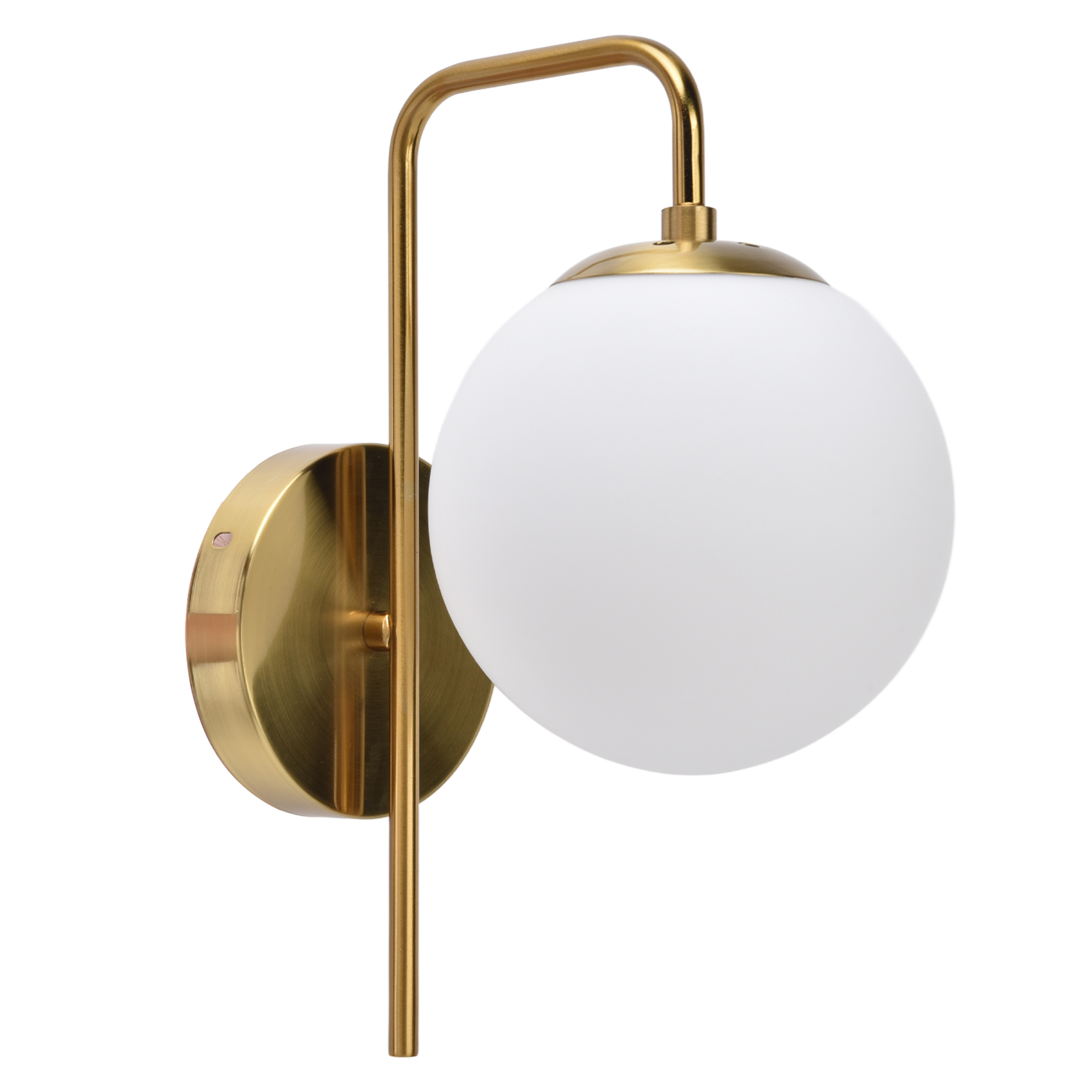 Nordisch-moderne E27-led-wandleuchte Mit Glaskugel, Mattierter Oberfläche, Runde Schlafzimmer-wandleuchte, 110–240 V