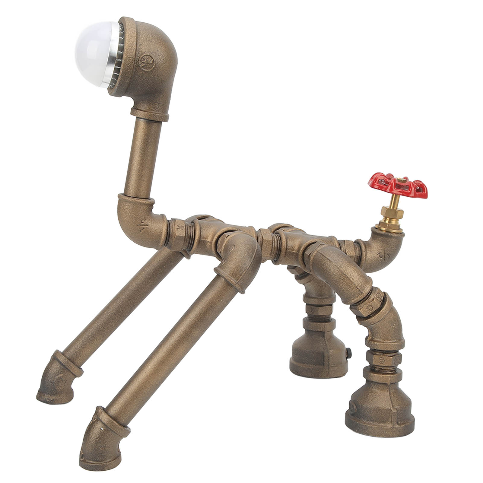 Steampunk-tischlampe Im Retro-industrie-stil Mit Welpenmotiv, Led-tischleuchte Im Steampunk-stil Fürs Schlafzimmer, Eu-stecker 110–220 V, Warmgelbes Licht