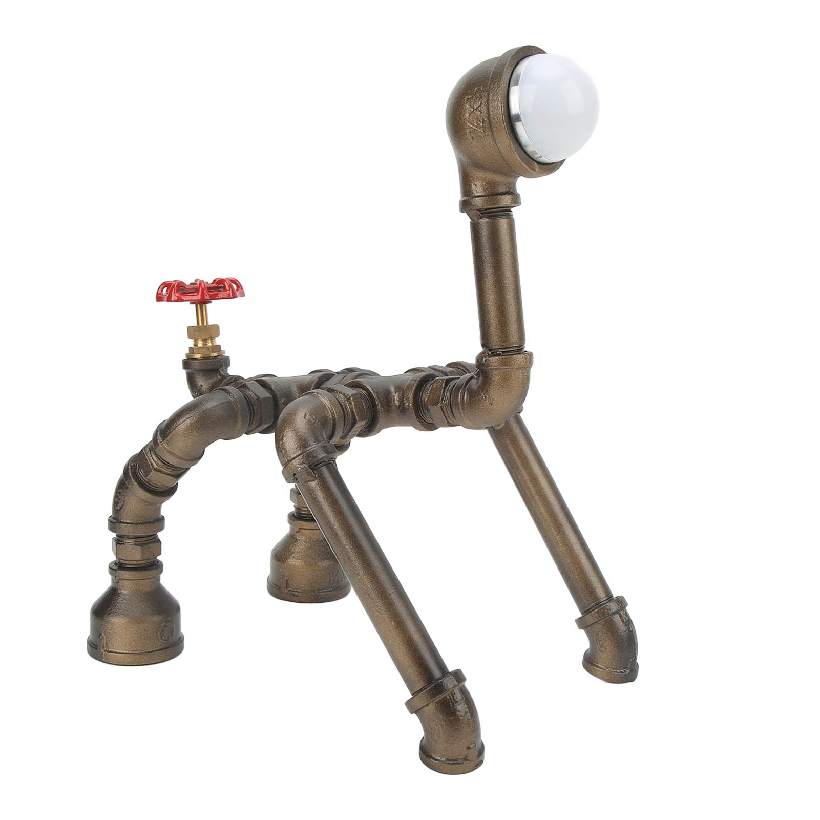 Steampunk-tischlampe Im Retro-industrie-stil In Form Eines Niedlichen Welpen, Led-tischleuchte Im Steampunk-stil Fürs Schlafzimmer, Eu-stecker 110–220 V, Kaltweißes Licht