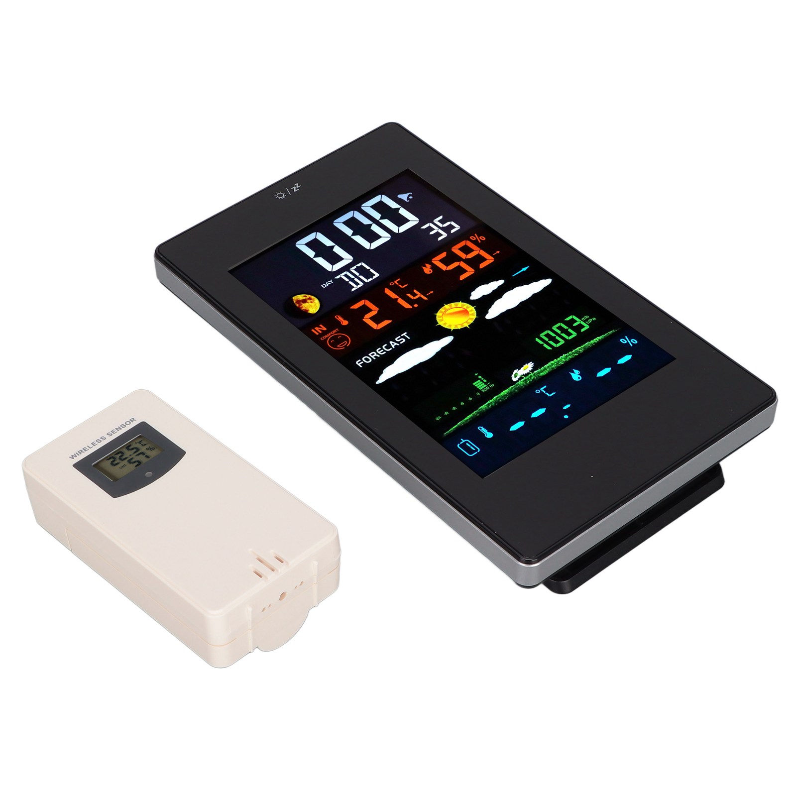Wetterstation Mit Luftfeuchtigkeits- Und Temperaturüberwachung, Usb-betrieben, Wettervorhersage Und Uhrfunktion – Heimwetterstation