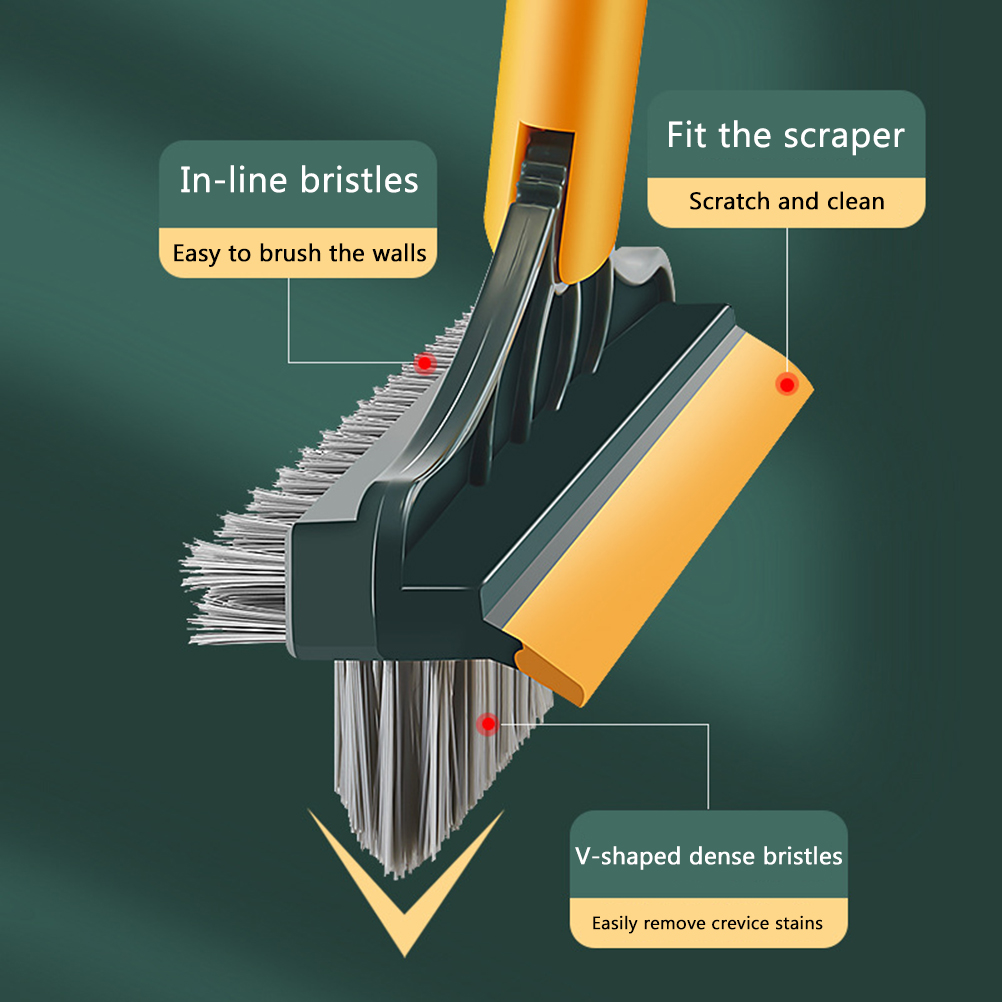 3-in-1-reinigungsbürste Für Böden Und Duschen Mit Langem Griff Und 120°-drehung. Ideal Für Bad Und Küche.