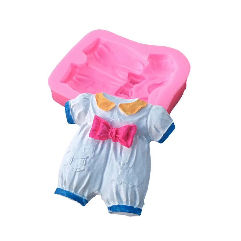 Diy-backzubehör: Schleifen-babykleidung, Fondant-kuchen, Schokoladenkuchen, Ton, Gips, Silikonform Für Backzubehör