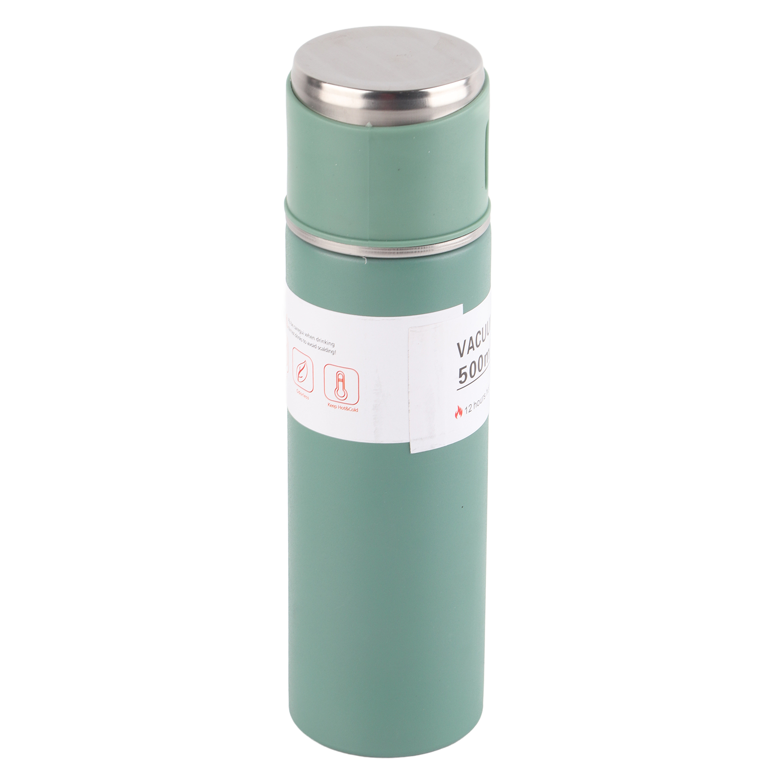 500 Ml Vakuumisolierter Becher, Edelstahl-thermosflasche, Tragbarer Vakuumbecher, Thermoskanne Für Outdoor-aktivitäten (grün)