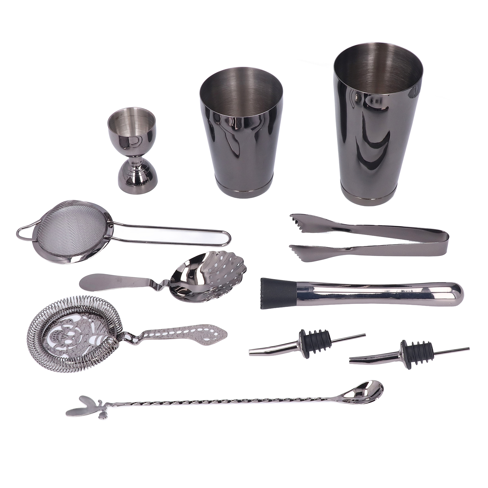 11-teiliges Cocktail-shaker-set Aus Edelstahl, Getränkemixer-set, Bar-cocktail-mixer-set Für Den Haushalt, Schwarz