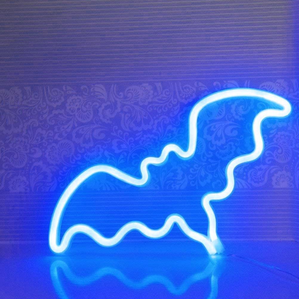 Neonfarbenes Fledermaus-leuchtschild Für Halloween, Usb-batteriebetrieb, Ideal Zur Dekoration Von Schlafzimmer, Bar Oder Partywand. Perfektes Geschenk Für Kinder.