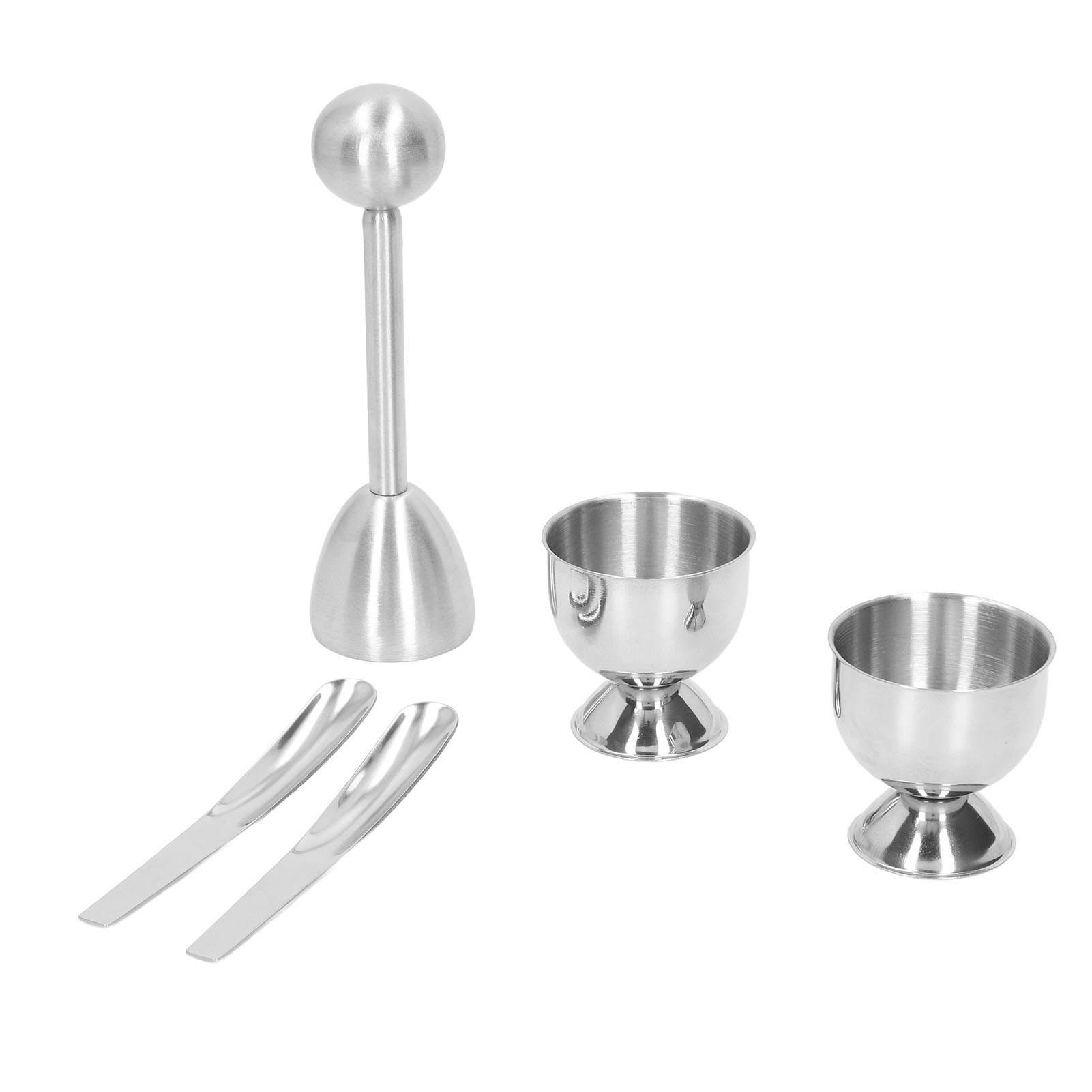 Eierkoch-set Aus Edelstahl, Eierbecher Mit Löffel, Küchenhelfer Für Den Haushalt