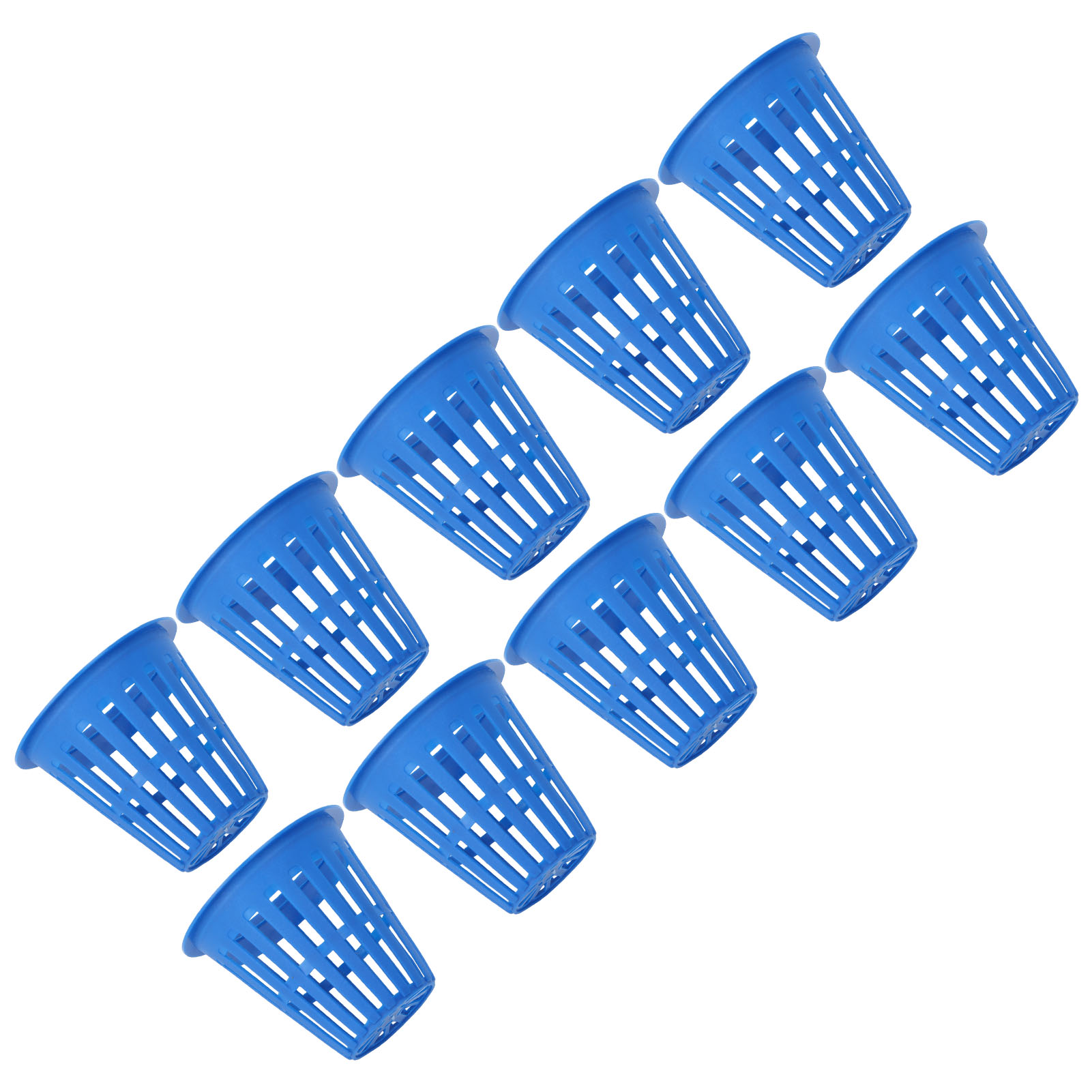 10er-pack Pflanzkörbe Für Hydrokultur, Kunststoff-pflanzgefäße Aus Netzgewebe Für Balkon Und Garten, Blau