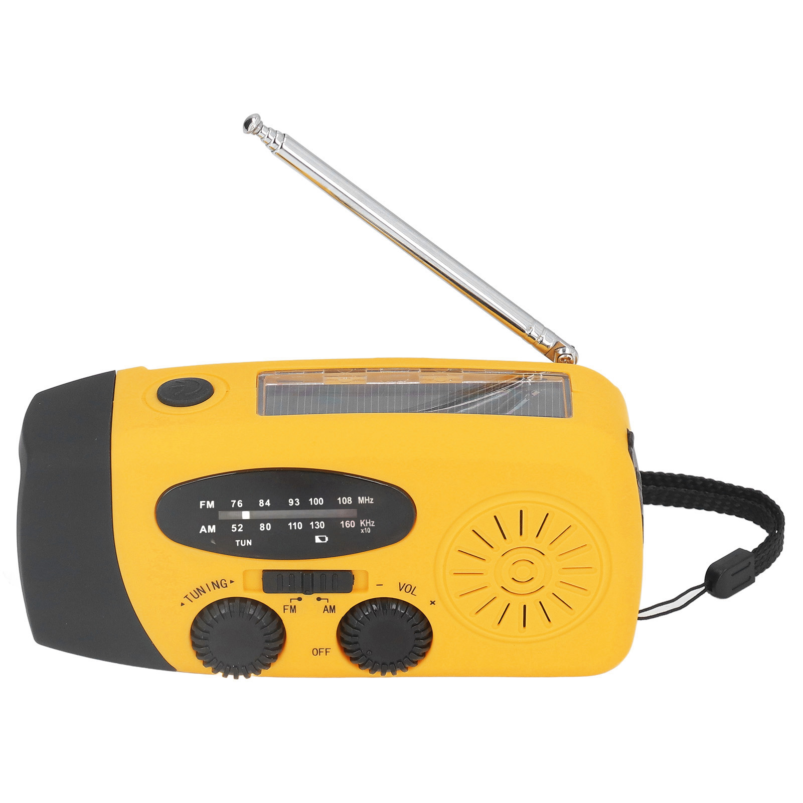 Handkurbel-solarradio, Multifunktionales Notfallradio Mit Led-beleuchtung Und Taschenlampe Für Camping, Orange, Japanisch