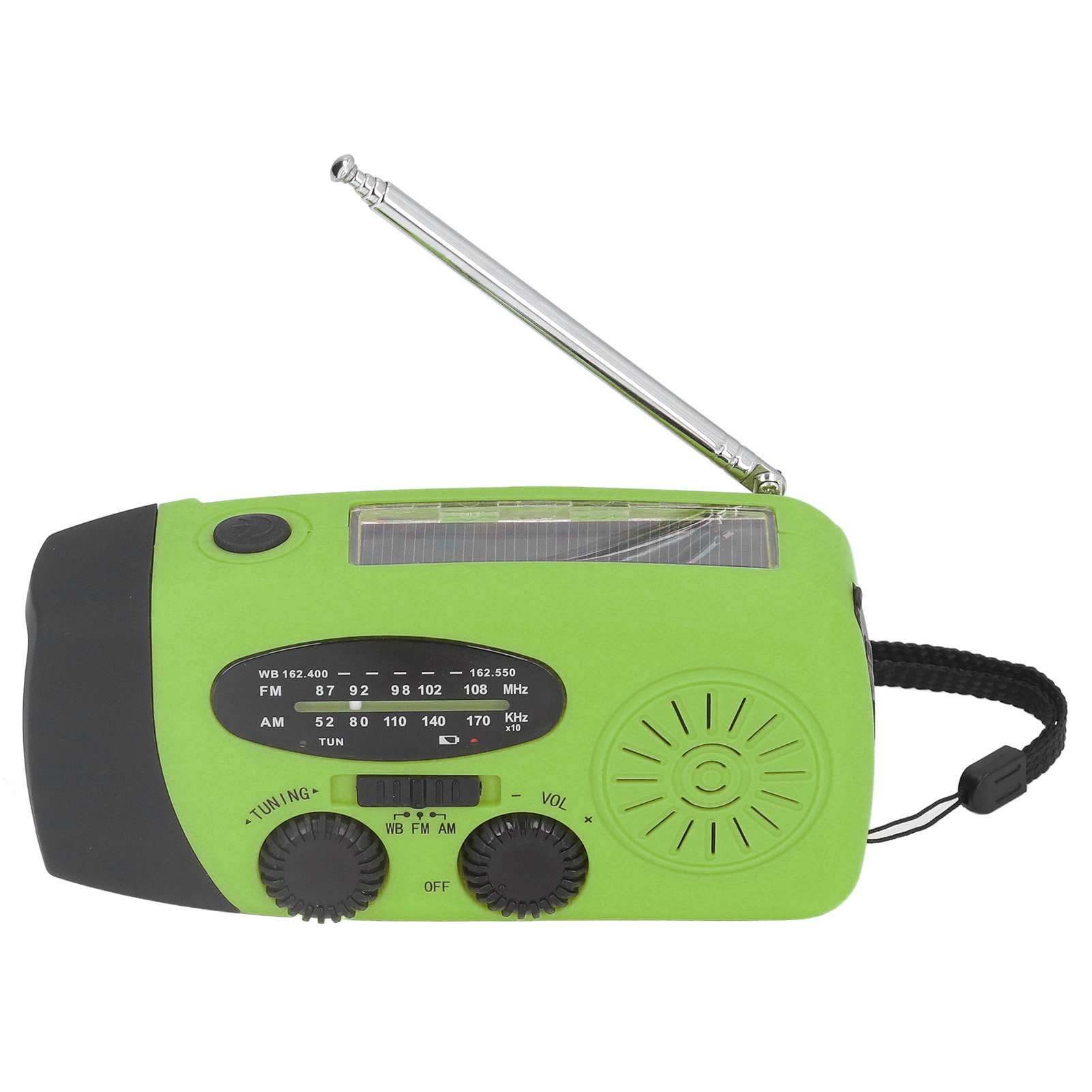 Handkurbel-solarradio, Multifunktionales Notfallradio Mit Led-beleuchtung Und Taschenlampe Für Camping Und Outdoor-aktivitäten, Green America
